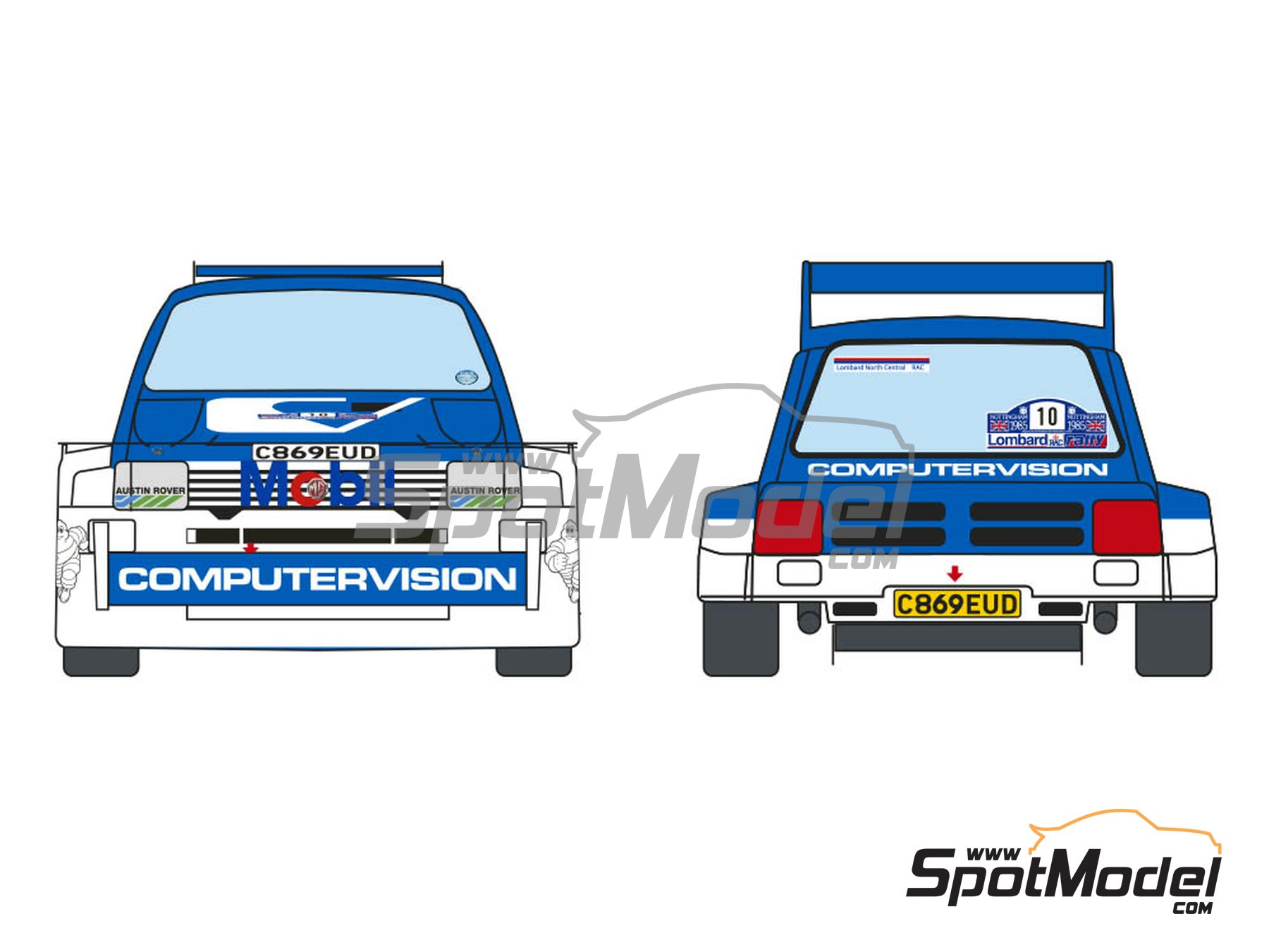 Image 2: MG Metro 6r4 Group B Austin Rallying Team - Lombard RAC Rally 1985 | Marking / livery in 1/24 scale manufactured by Decalcas (ref.&nbsp;DCL-DEC039)