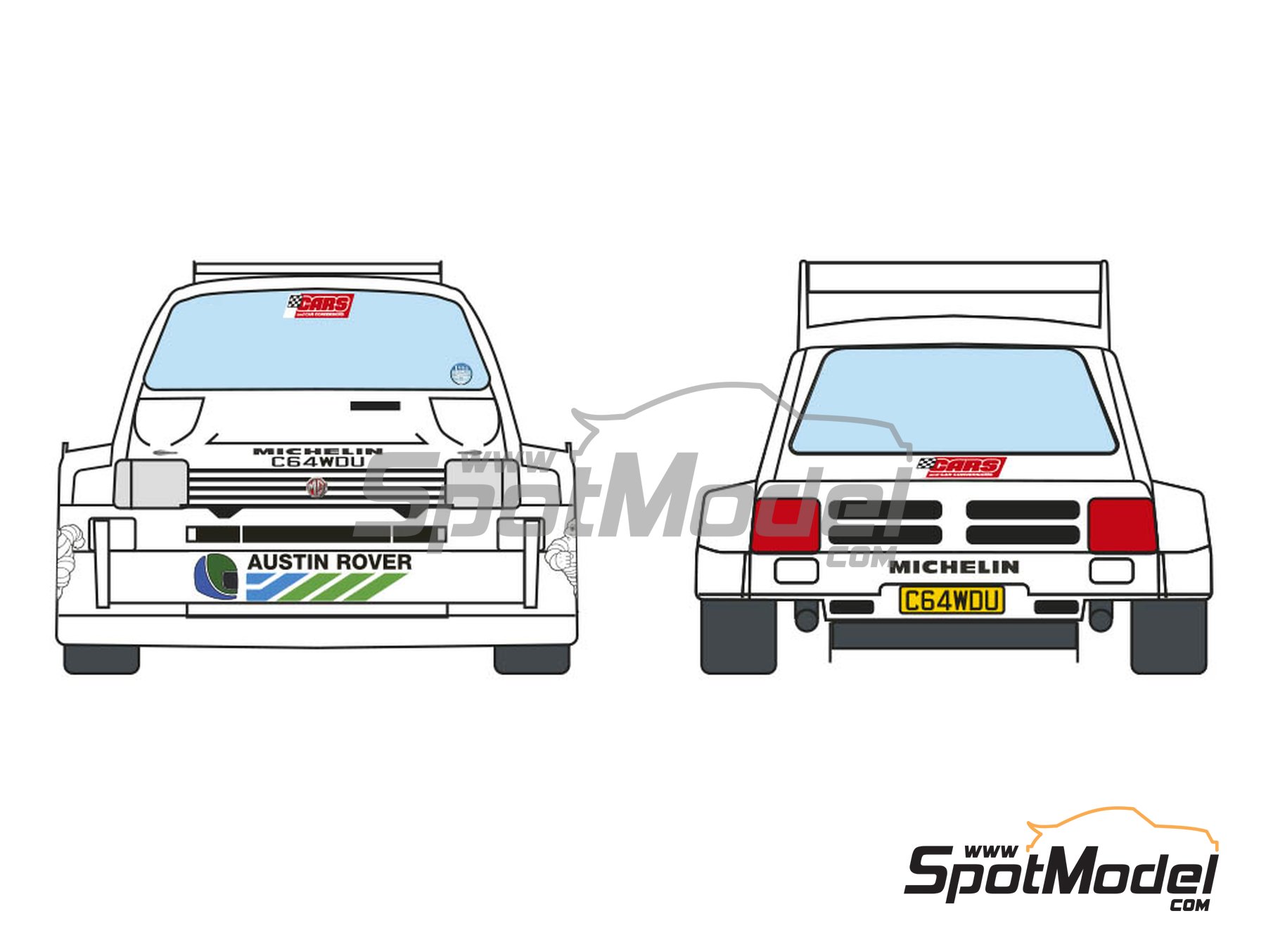 Image 1: MG Metro 6r4 Group B - Test Walles 1986 | Marking / livery in 1/24 scale manufactured by Decalcas (ref.&nbsp;DCL-DEC040)