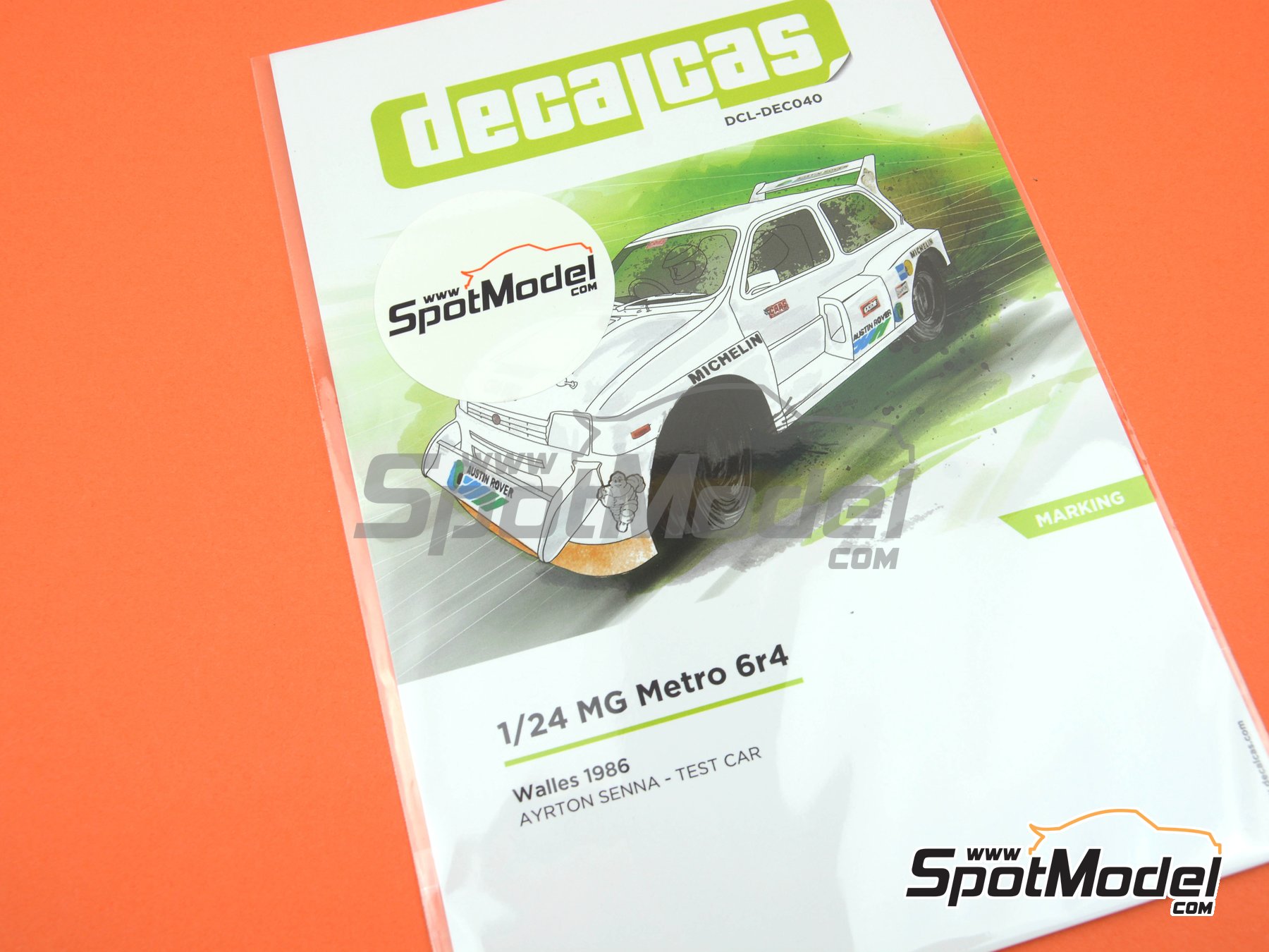 Image 6: MG Metro 6r4 Group B - Test Walles 1986 | Marking / livery in 1/24 scale manufactured by Decalcas (ref.&nbsp;DCL-DEC040)
