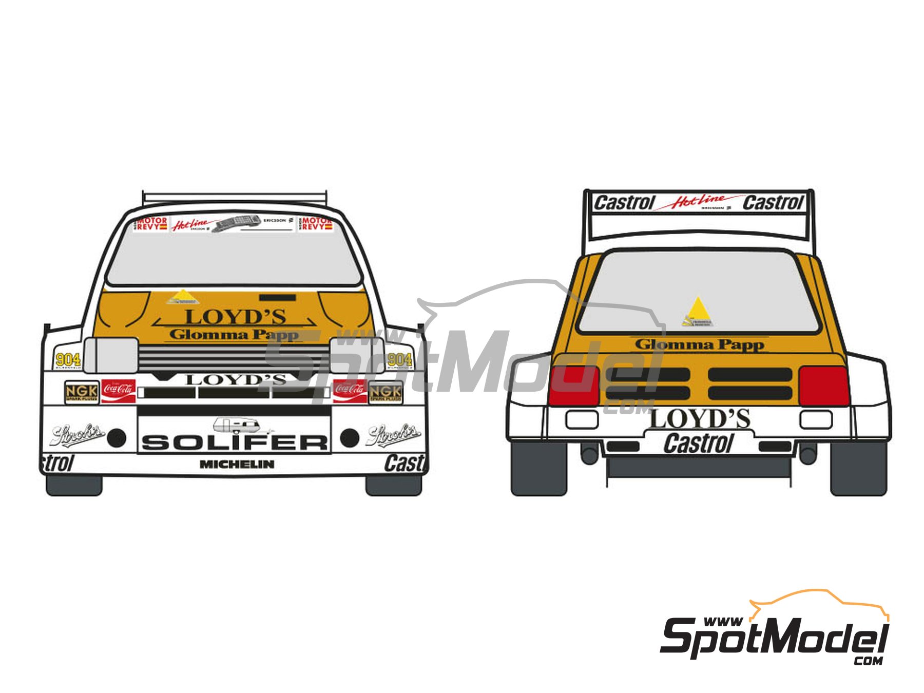 Image 1: MG Metro 6r4 Group B sponsored by Solifer - Pikes Peak Climb Hill Race 1987 | Marking / livery in 1/24 scale manufactured by Decalcas (ref.&nbsp;DCL-DEC042)