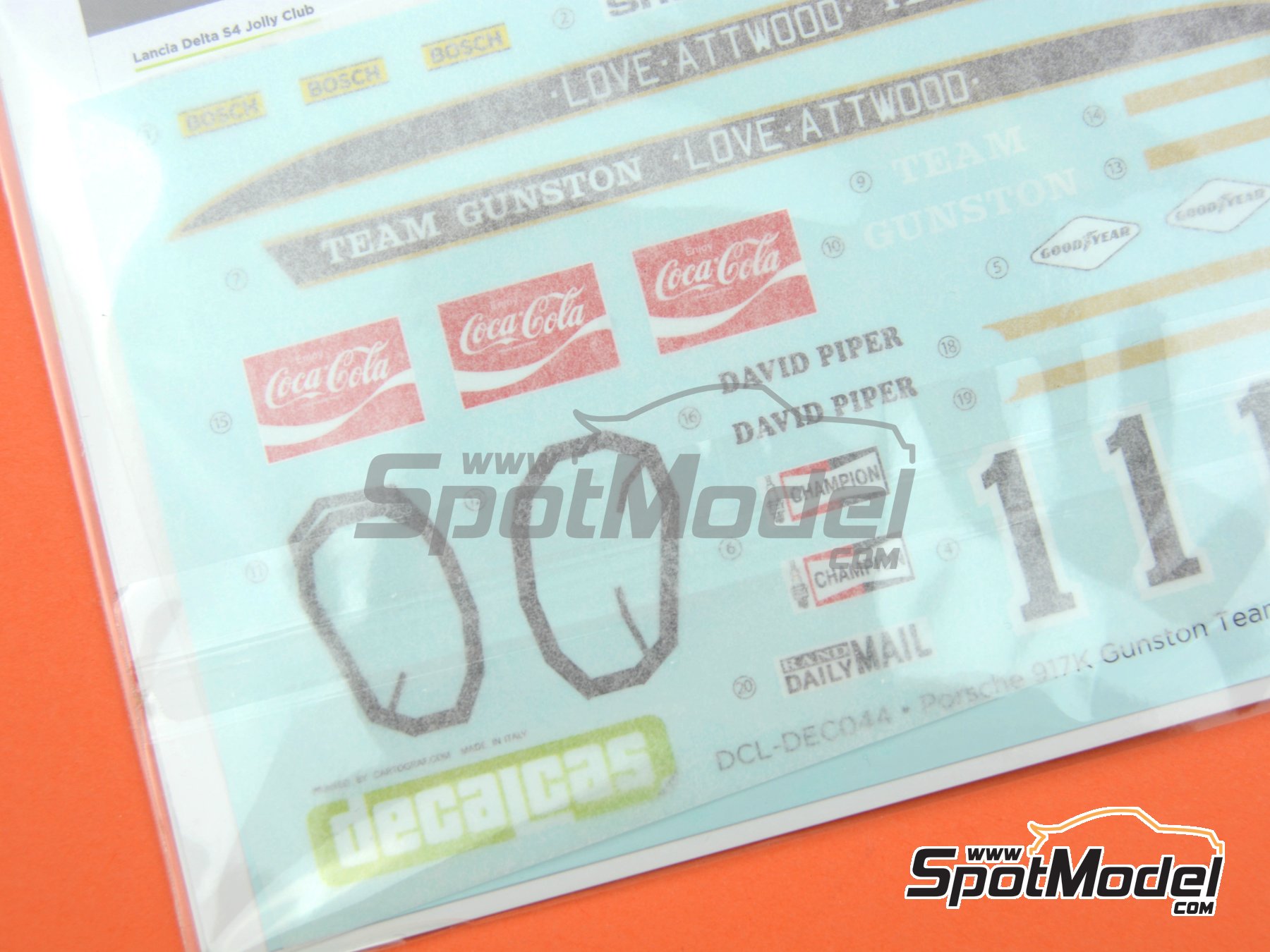 Image 8: Porsche 917K Gunston Team - 9 Hours Kyalami 1970 | Marking / livery in 1/24 scale manufactured by Decalcas (ref.&nbsp;DCL-DEC044)