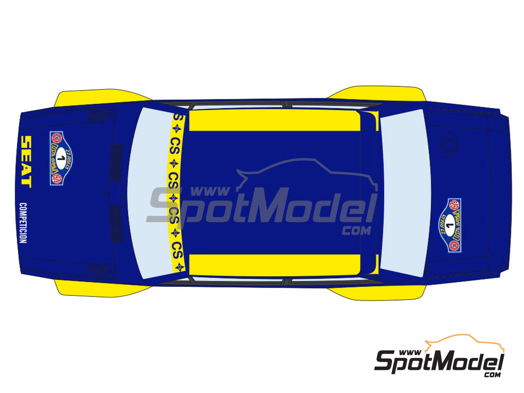 Image 4: Fiat 131 Abarth Rally Seat Competicion Team - Costa Brava Rally 1979 | Marking / livery in 1/20 scale manufactured by Decalcas (ref.&nbsp;DCL-DEC051)