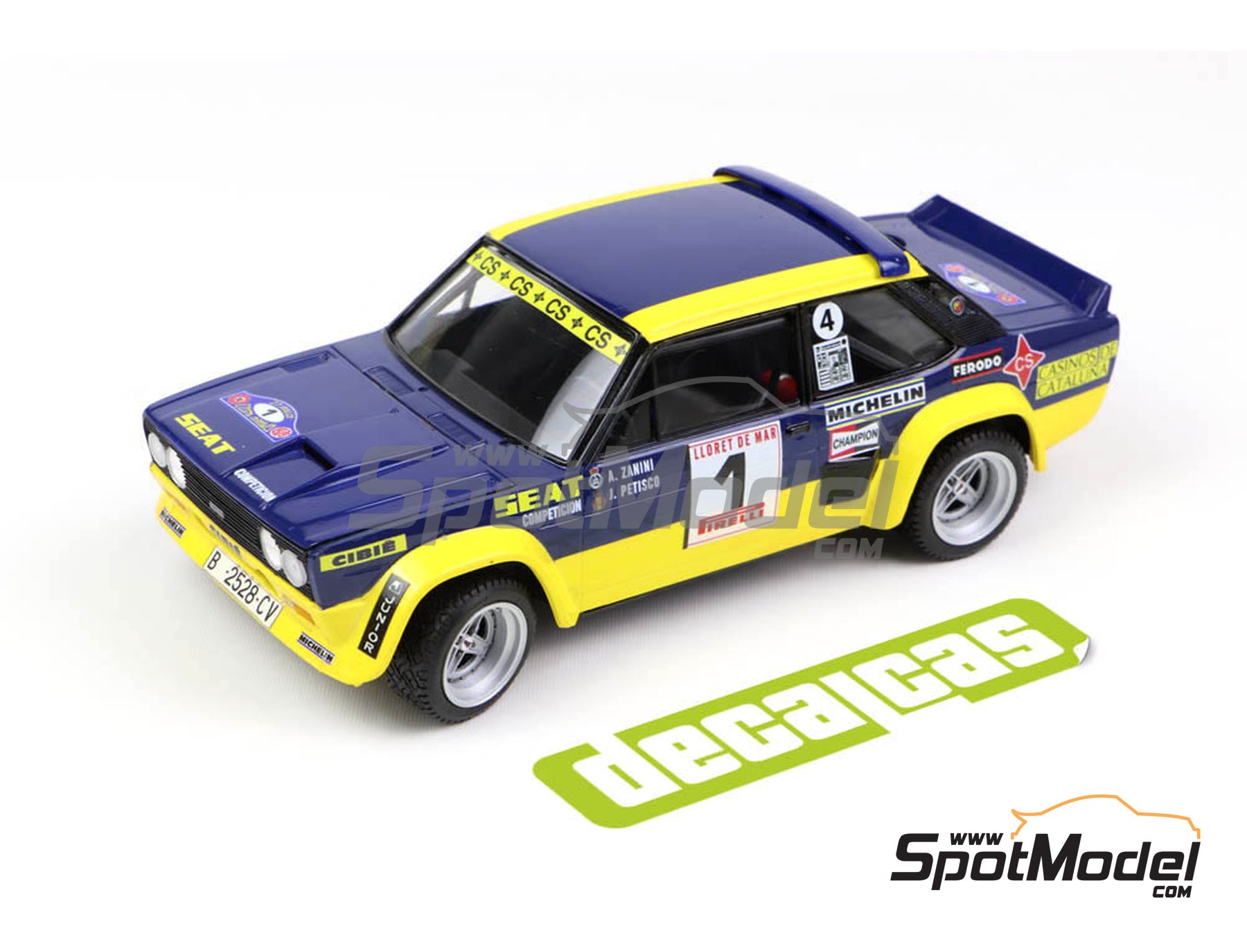 Image 6: Fiat 131 Abarth Rally Seat Competicion Team - Costa Brava Rally 1979 | Marking / livery in 1/20 scale manufactured by Decalcas (ref.&nbsp;DCL-DEC051)