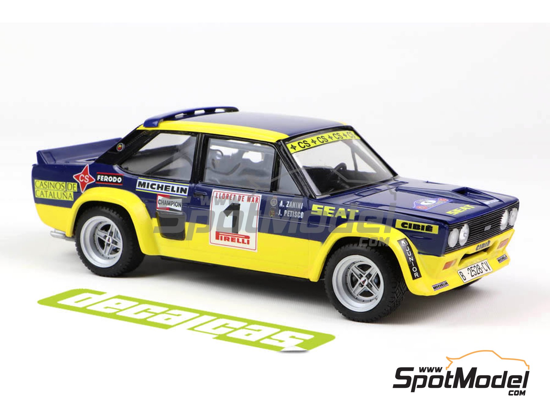 Image 7: Fiat 131 Abarth Rally Seat Competicion Team - Costa Brava Rally 1979 | Marking / livery in 1/20 scale manufactured by Decalcas (ref.&nbsp;DCL-DEC051)