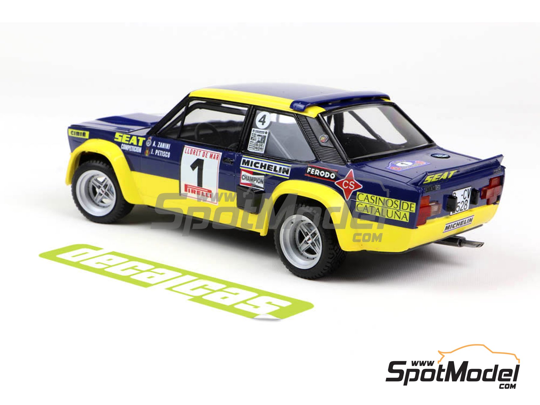 Image 8: Fiat 131 Abarth Rally Seat Competicion Team - Costa Brava Rally 1979 | Marking / livery in 1/20 scale manufactured by Decalcas (ref.&nbsp;DCL-DEC051)