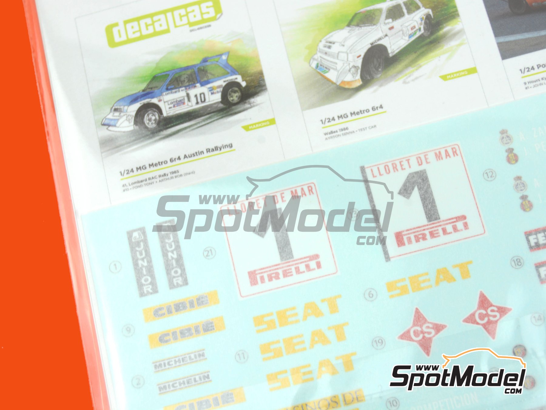 Image 12: Fiat 131 Abarth Rally Seat Competicion Team - Costa Brava Rally 1979 | Marking / livery in 1/20 scale manufactured by Decalcas (ref.&nbsp;DCL-DEC051)