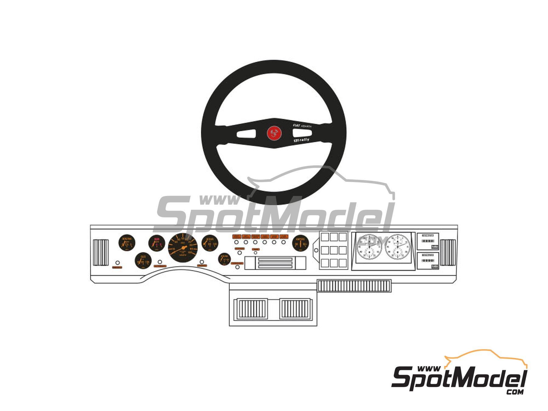 Image 1: Fiat 131 Abarth Rally | Decals in 1/20 scale manufactured by Decalcas (ref.&nbsp;DCL-DEC053, also 4545782076271)