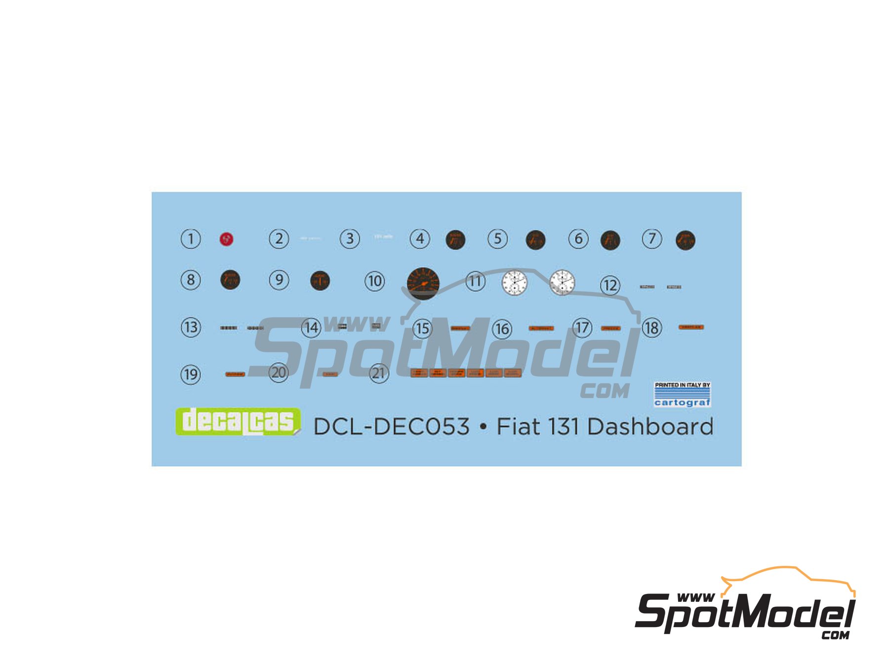 Image 2: Fiat 131 Abarth Rally | Decals in 1/20 scale manufactured by Decalcas (ref.&nbsp;DCL-DEC053, also 4545782076271)