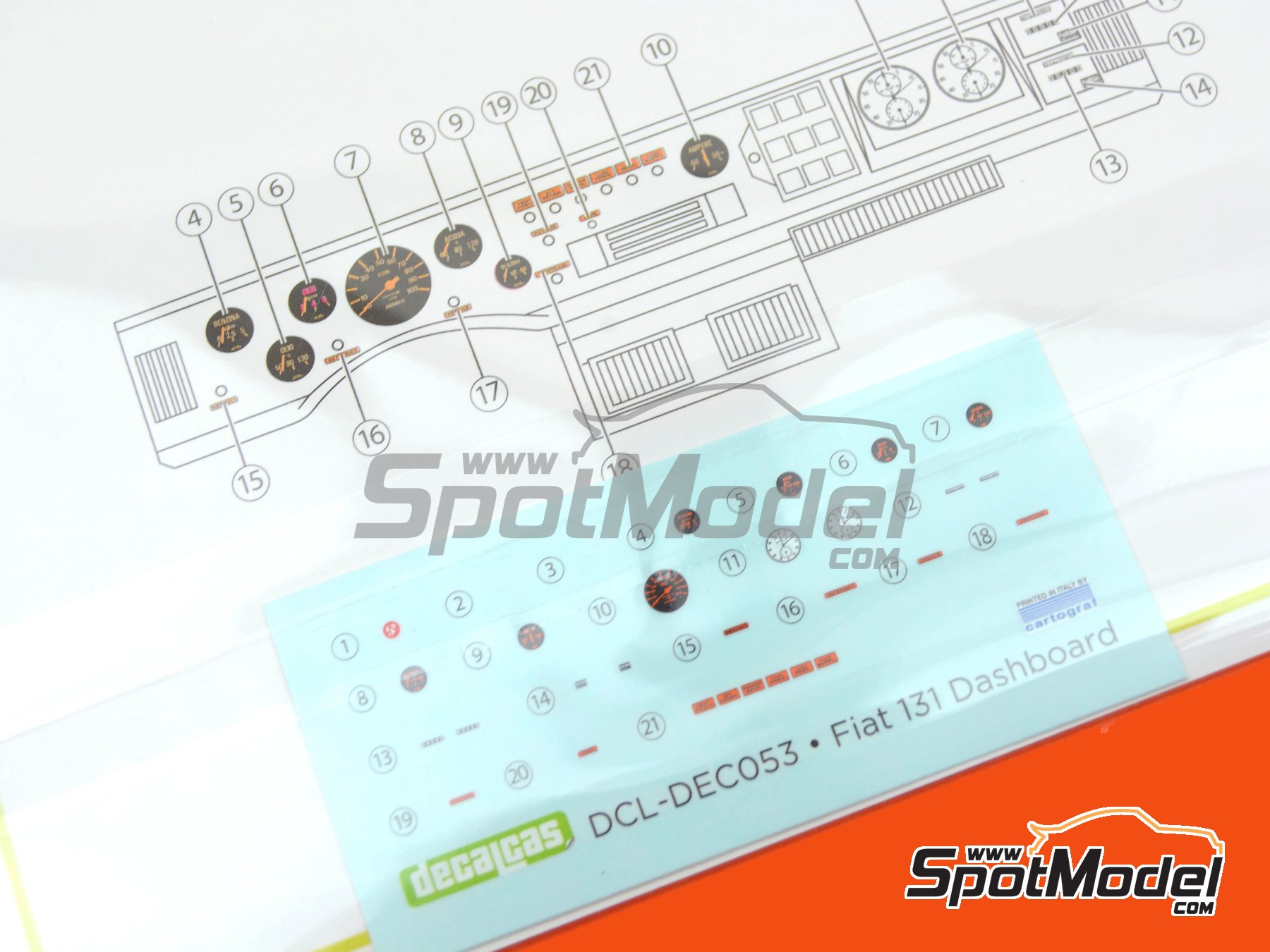 Image 3: Fiat 131 Abarth Rally | Decals in 1/20 scale manufactured by Decalcas (ref.&nbsp;DCL-DEC053, also 4545782076271)