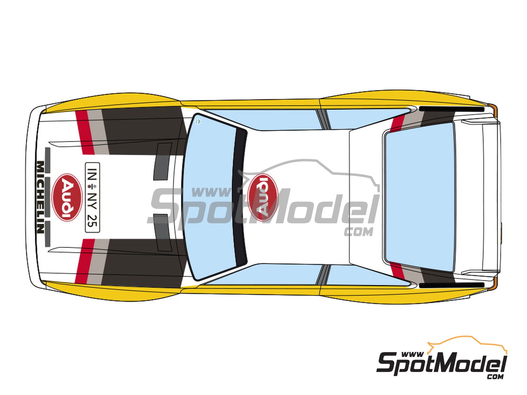 Image 4: Audi Quattro Sport Audi Sport Team - Pikes Peak Climb Hill Race 1985 | Marking / livery in 1/24 scale manufactured by Decalcas (ref.&nbsp;DCL-DEC056)