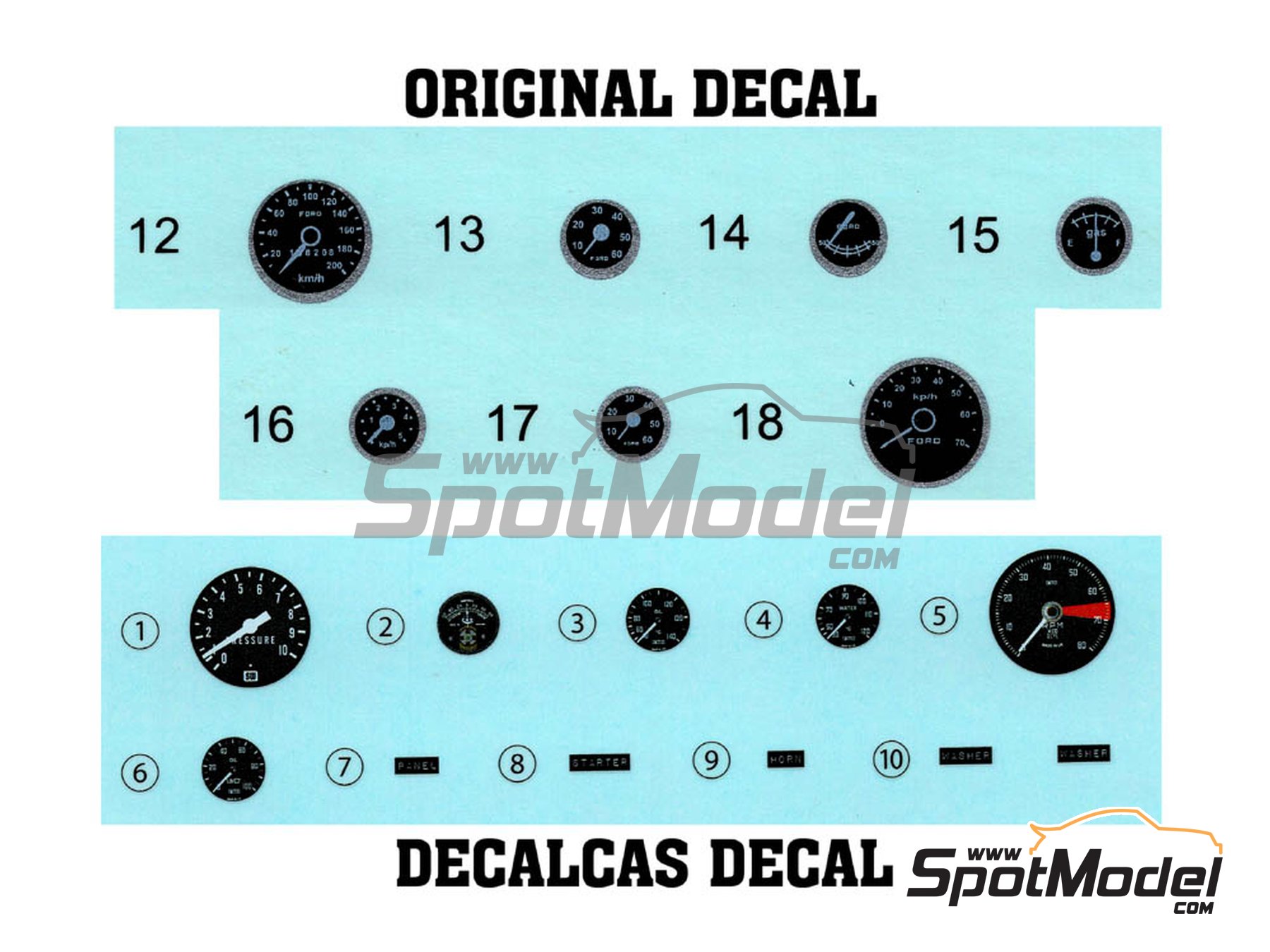 Image 3: Ford GT40 Mk II | Decals in 1/12 scale manufactured by Decalcas (ref.&nbsp;DCL-DEC057)