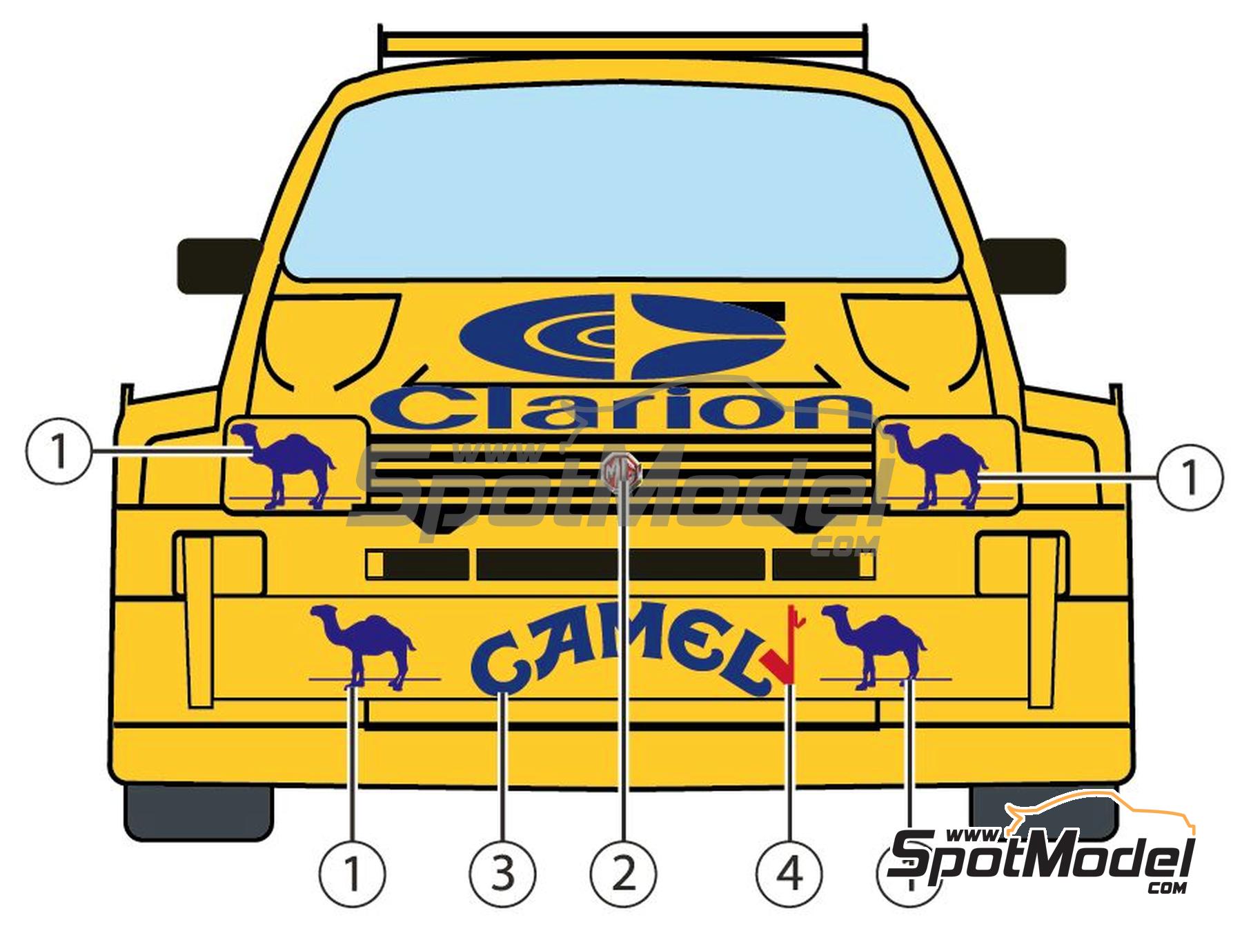 Image 1: MG Metro 6R4 Equipo Clarion Europe patrocinado por Camel - Campeonato Europeo FIA de Rallycross 1990 | Decoración en escala 1/24 fabricado por Decalcas (ref. DCL-DEC068)