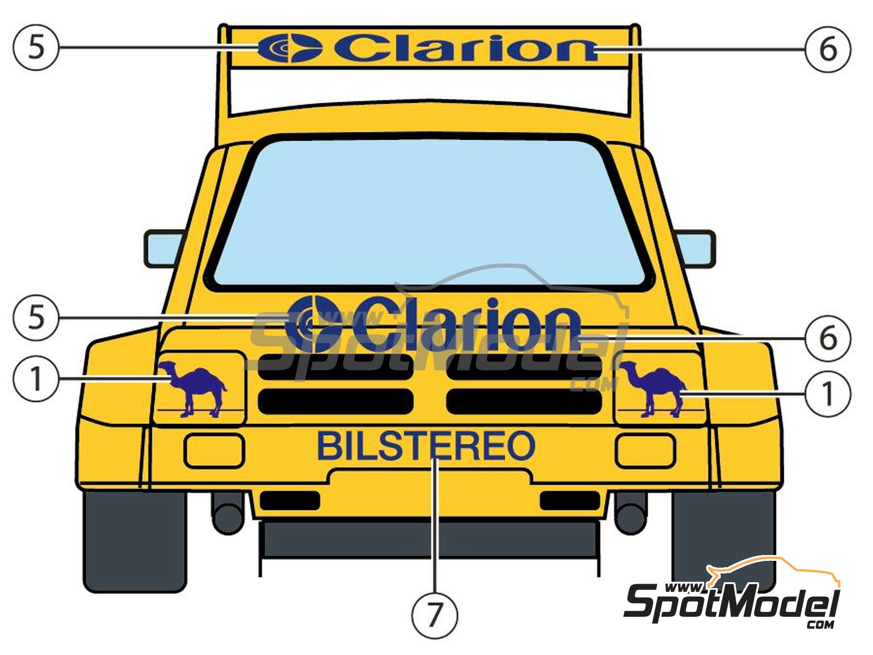 Image 2: MG Metro 6R4 Equipo Clarion Europe patrocinado por Camel - Campeonato Europeo FIA de Rallycross 1990 | Decoración en escala 1/24 fabricado por Decalcas (ref. DCL-DEC068)