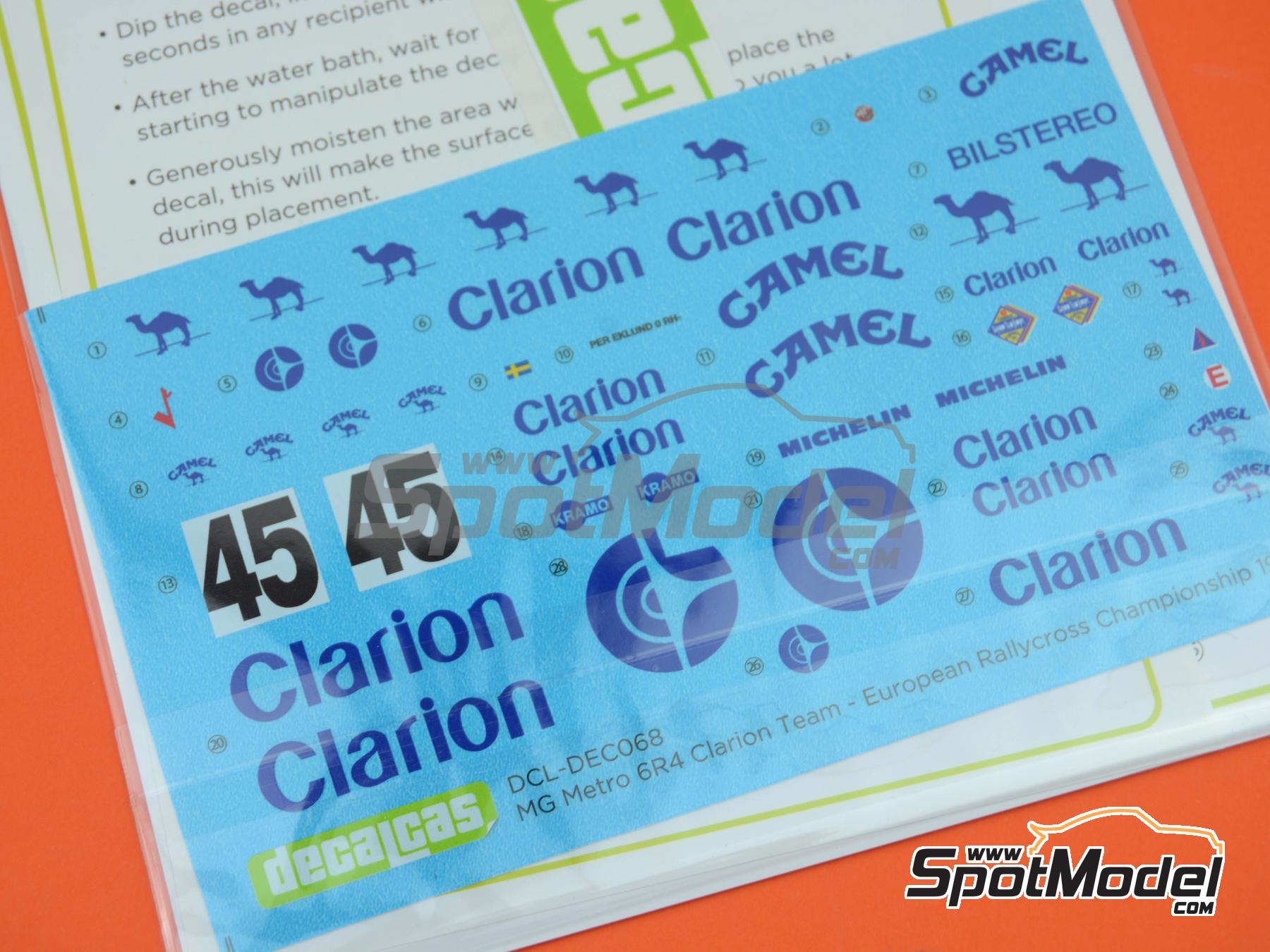 Image 11: MG Metro 6R4 Equipo Clarion Europe patrocinado por Camel - Campeonato Europeo FIA de Rallycross 1990 | Decoración en escala 1/24 fabricado por Decalcas (ref. DCL-DEC068)