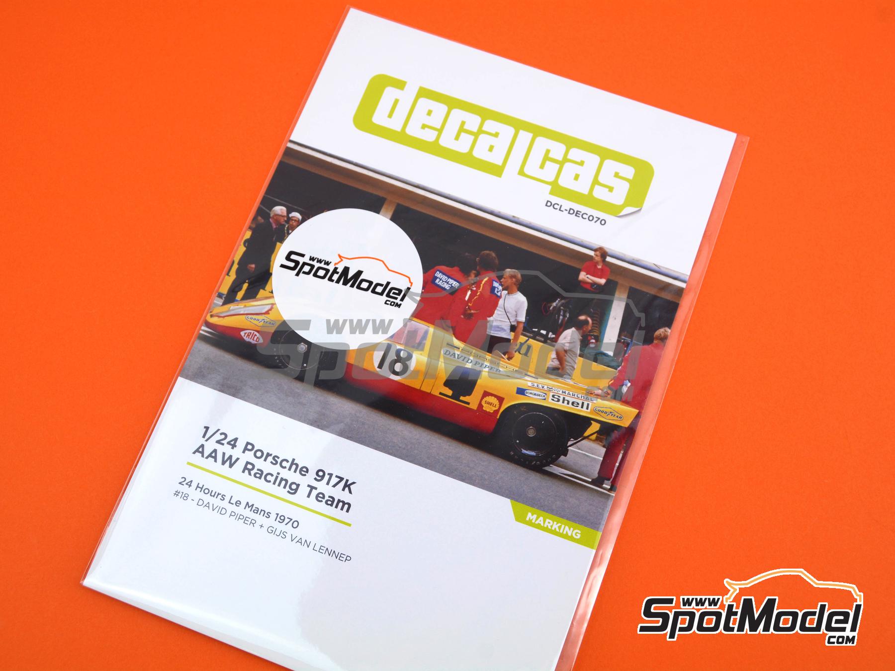 Image 4: Porsche 917K AAW Racing Team sponsored by Sandeman - 24 Hours Le Mans 1970 | Marking / livery in 1/24 scale manufactured by Decalcas (ref. DCL-DEC070)