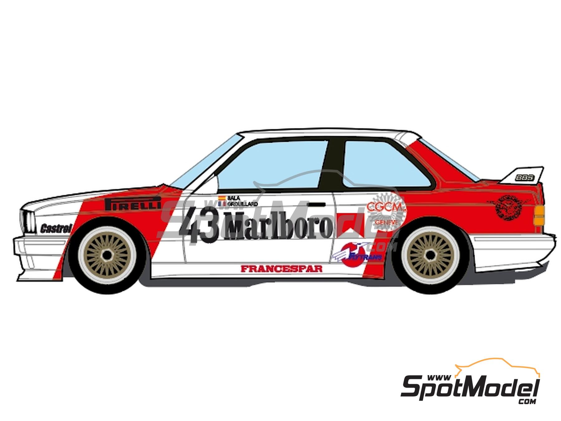 Image 4: BMW M3 E30 Equipo Bigazzi Racing patrocinado por Marlboro - 4 Horas del Jarama - Campeonato del Mundo de Turismos 1987 | Decoración en escala 1/24 fabricado por Decalcas (ref. DCL-DEC074)