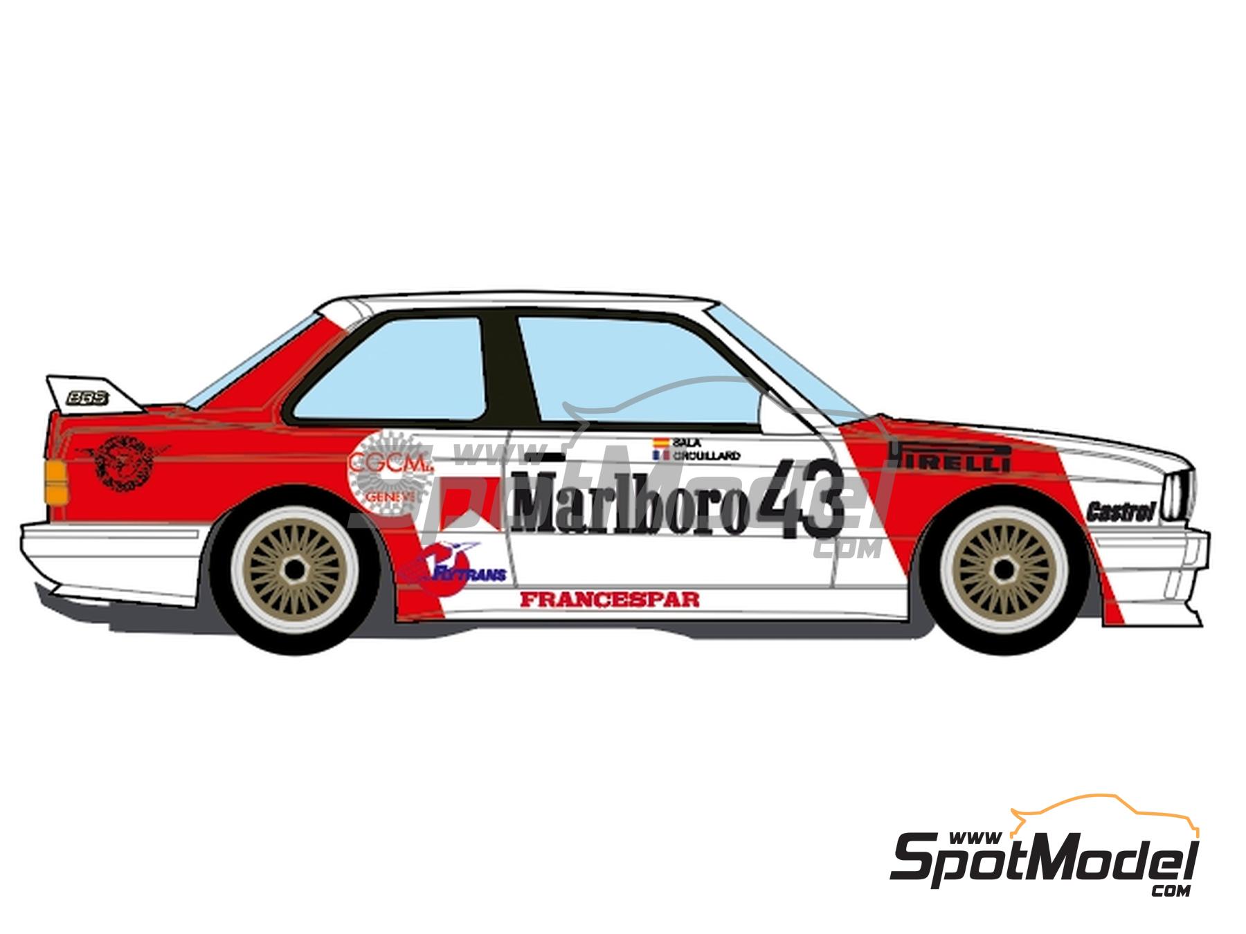 Image 5: BMW M3 E30 Equipo Bigazzi Racing patrocinado por Marlboro - 4 Horas del Jarama - Campeonato del Mundo de Turismos 1987 | Decoración en escala 1/24 fabricado por Decalcas (ref. DCL-DEC074)