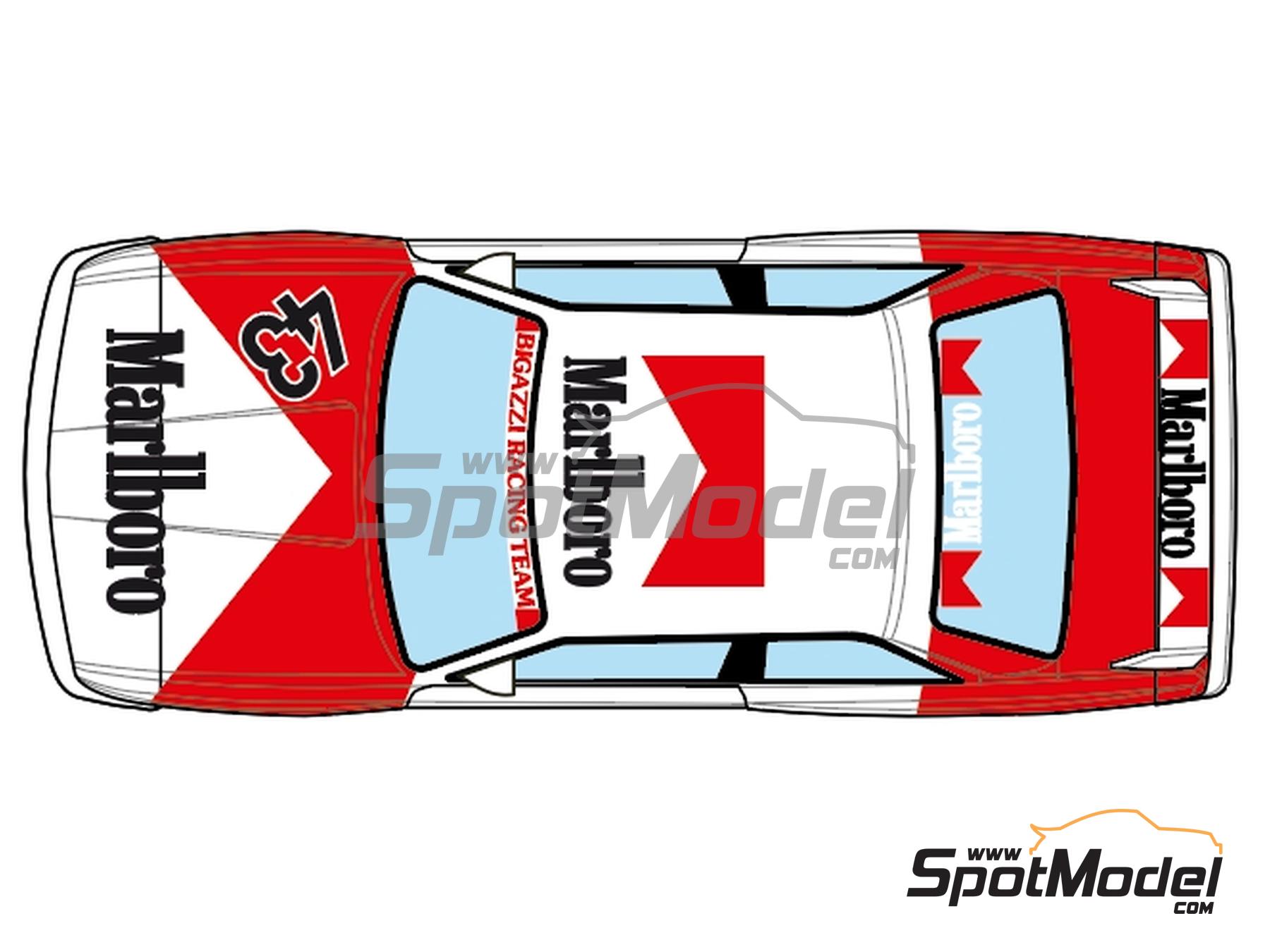 Image 6: BMW M3 E30 Equipo Bigazzi Racing patrocinado por Marlboro - 4 Horas del Jarama - Campeonato del Mundo de Turismos 1987 | Decoración en escala 1/24 fabricado por Decalcas (ref. DCL-DEC074)
