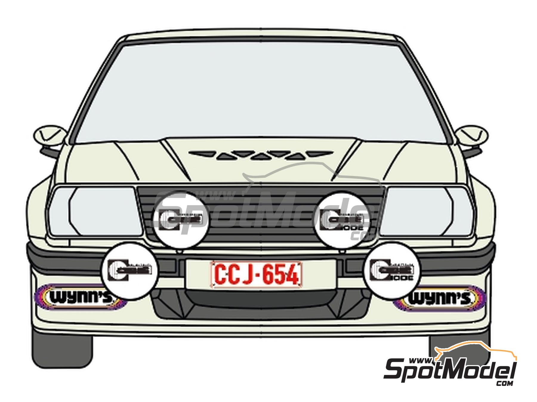 Image 1: Opel Ascona 400 Dealer Opel Team sponsored by Wynn's - Condroz Rally - Rallye du Condroz 1981 | Marking / livery in 1/24 scale manufactured by Decalcas (ref.&nbsp;DCL-DEC078)