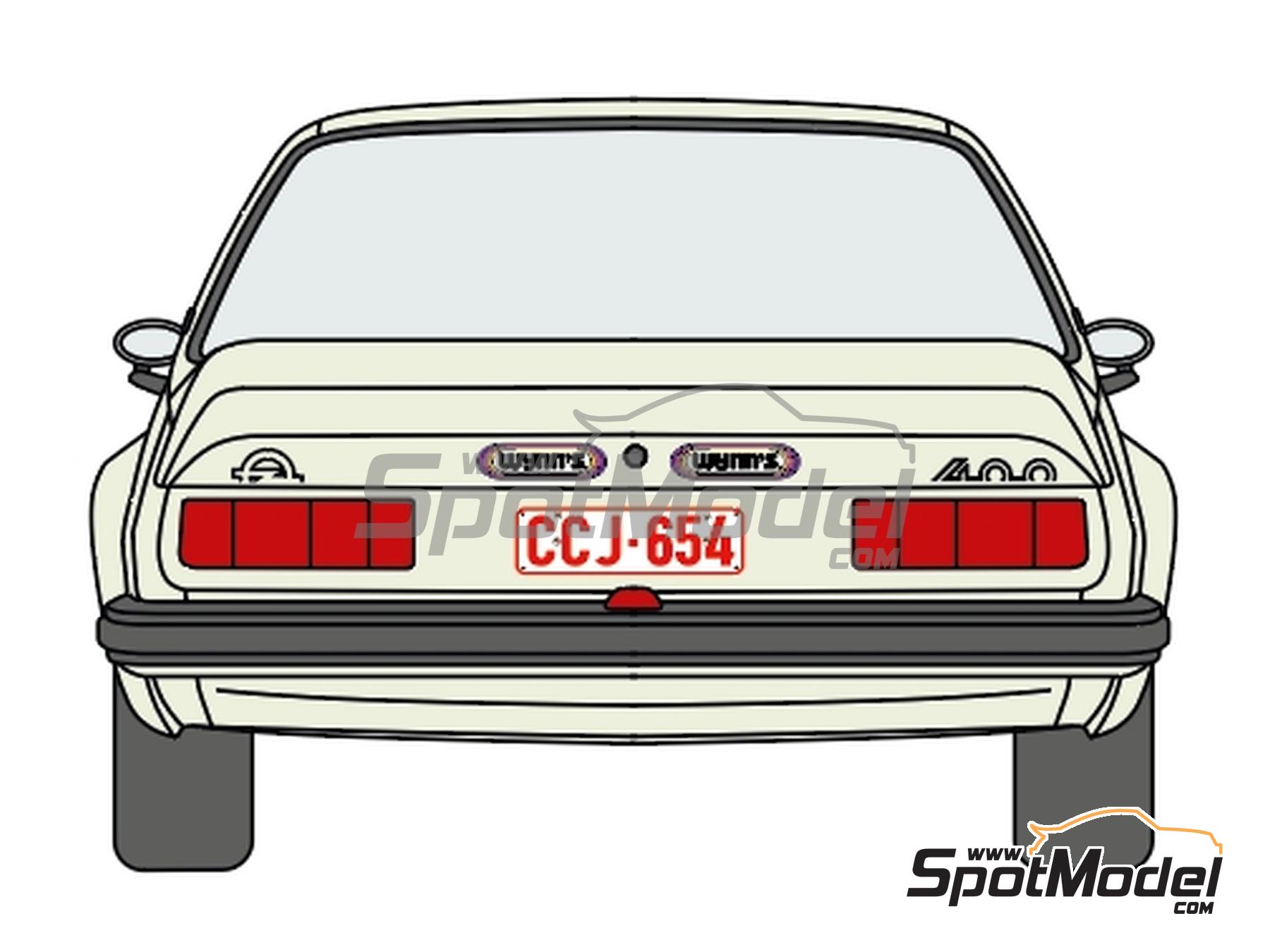 Image 2: Opel Ascona 400 Dealer Opel Team sponsored by Wynn's - Condroz Rally - Rallye du Condroz 1981 | Marking / livery in 1/24 scale manufactured by Decalcas (ref.&nbsp;DCL-DEC078)