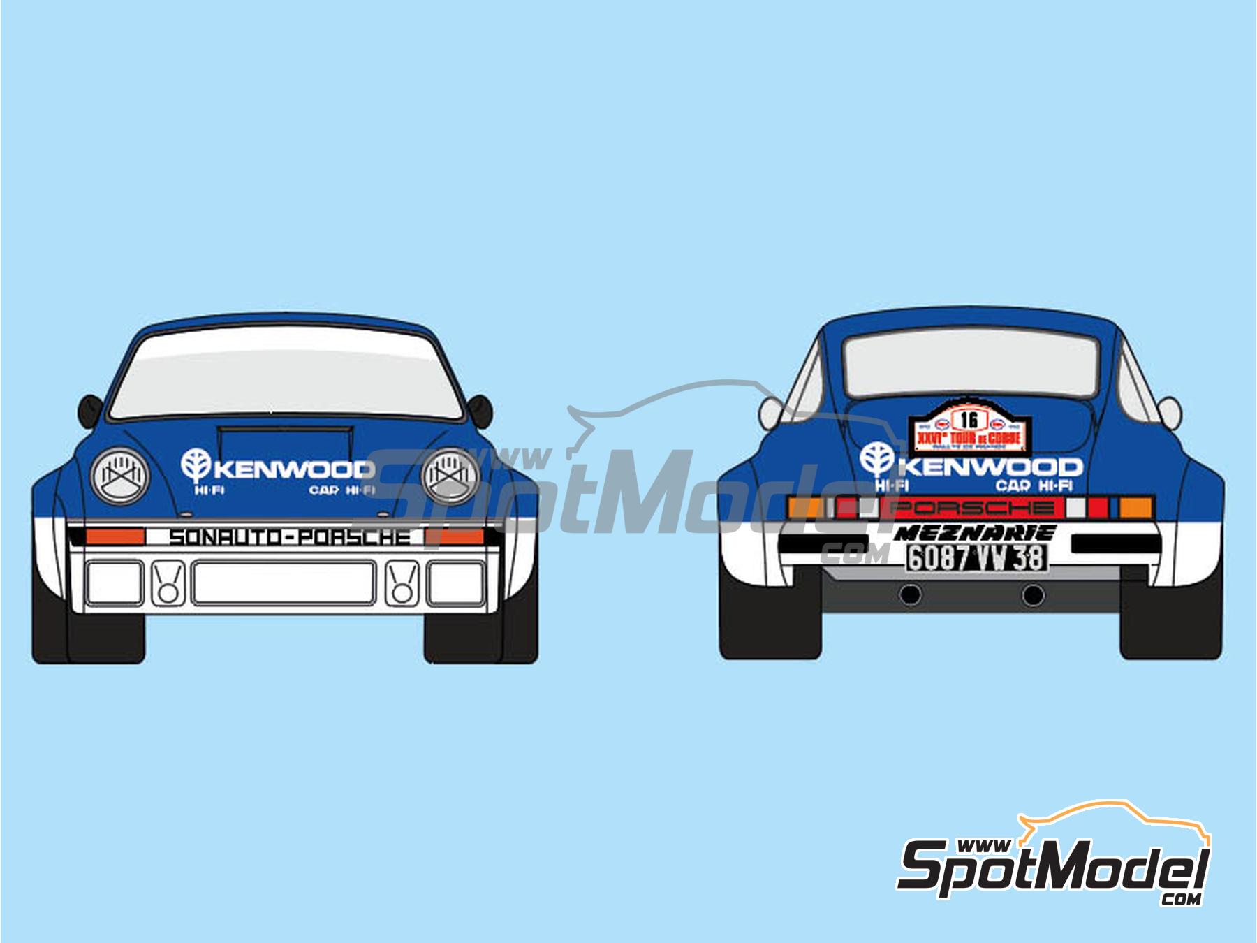 Image 2: Porsche 911 SC Group 4 sponsored by Kenwood Sonauto - Tour de Corse Rallye de France 1982 | Marking / livery in 1/24 scale manufactured by Decalcas (ref.&nbsp;DCL-DEC079)