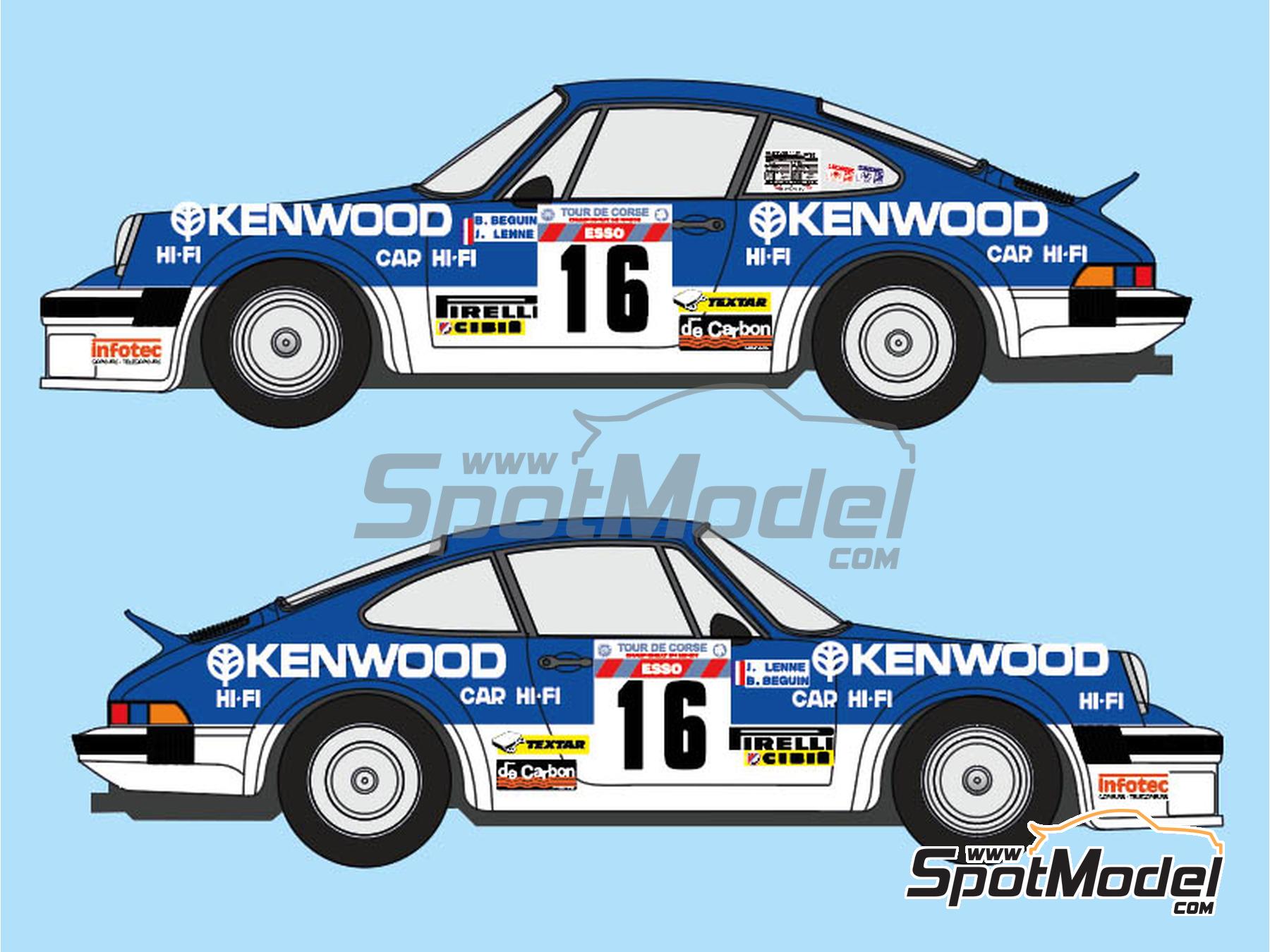 Image 3: Porsche 911 SC Group 4 sponsored by Kenwood Sonauto - Tour de Corse Rallye de France 1982 | Marking / livery in 1/24 scale manufactured by Decalcas (ref.&nbsp;DCL-DEC079)