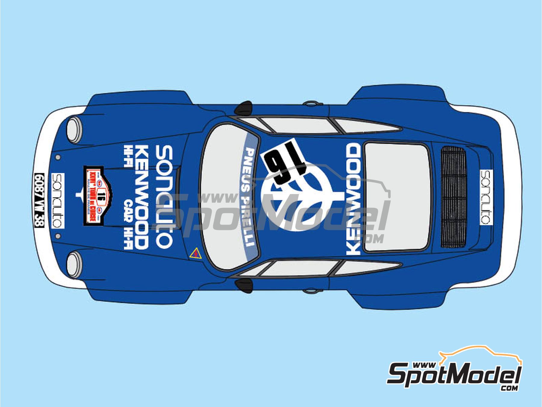 Image 4: Porsche 911 SC Group 4 sponsored by Kenwood Sonauto - Tour de Corse Rallye de France 1982 | Marking / livery in 1/24 scale manufactured by Decalcas (ref.&nbsp;DCL-DEC079)
