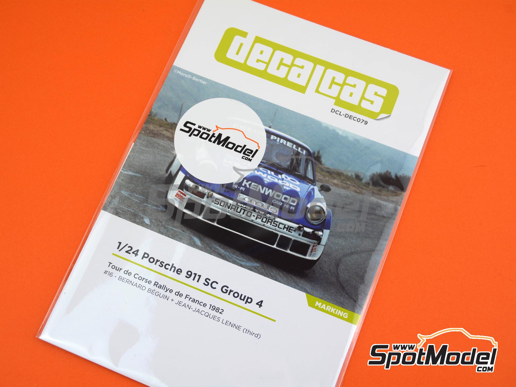 Image 6: Porsche 911 SC Group 4 sponsored by Kenwood Sonauto - Tour de Corse Rallye de France 1982 | Marking / livery in 1/24 scale manufactured by Decalcas (ref.&nbsp;DCL-DEC079)