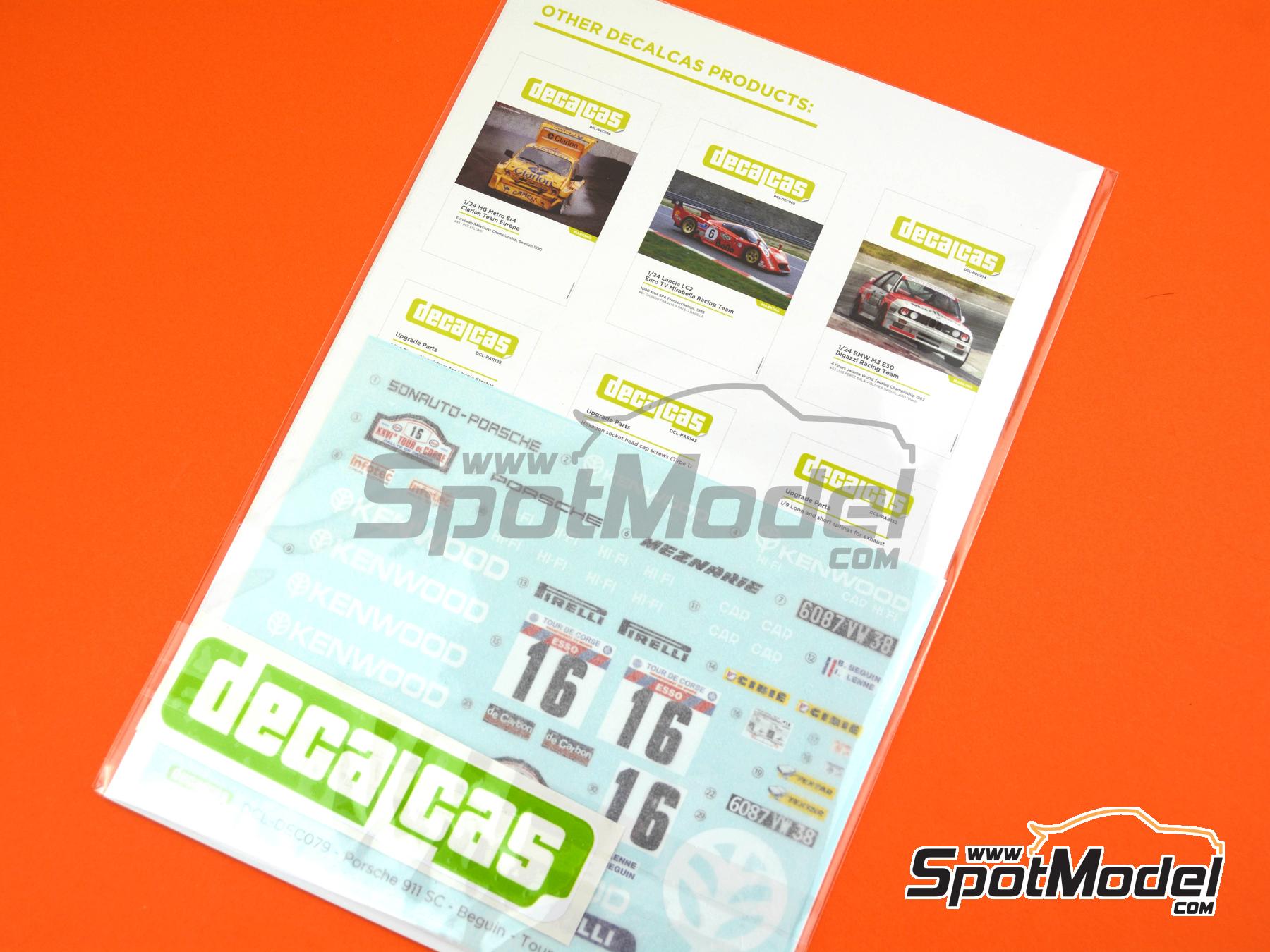 Image 7: Porsche 911 SC Group 4 sponsored by Kenwood Sonauto - Tour de Corse Rallye de France 1982 | Marking / livery in 1/24 scale manufactured by Decalcas (ref.&nbsp;DCL-DEC079)