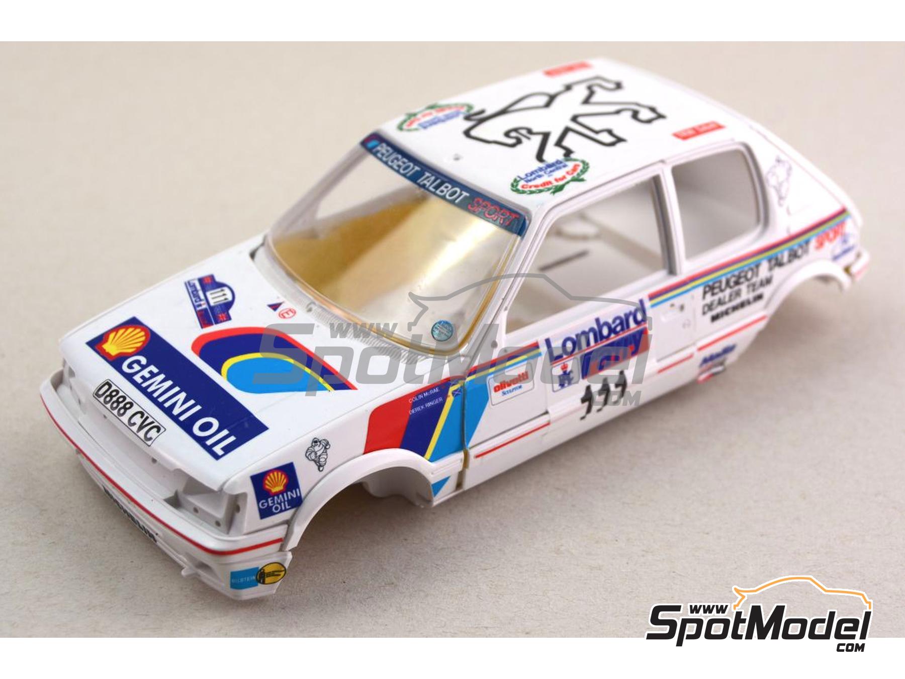 Image 2: Peugeot 205 GTI Grupo A Equipo Peugeot Talbot Sport Dealer patrocinado por Gemini Oil - Rally Lombard RAC 1988 | Decoraci&oacute;n en escala&nbsp;1/24 fabricado por Decalcas (ref.&nbsp;DCL-DEC086)