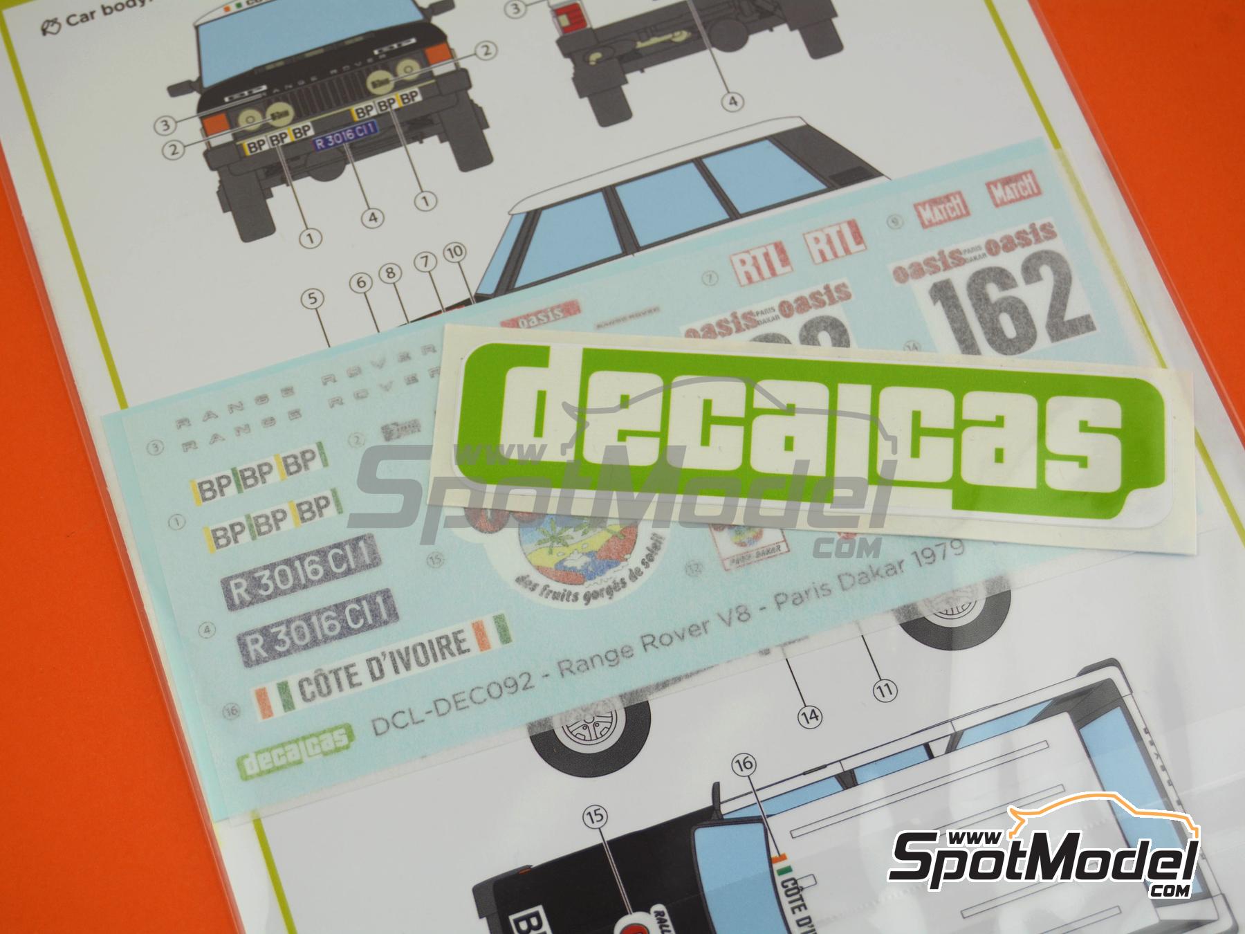 Image 3: Range Rover V8 sponsored by BP - Paris Dakar Rally 1979 | Marking / livery in 1/24 scale manufactured by Decalcas (ref.&nbsp;DCL-DEC092)