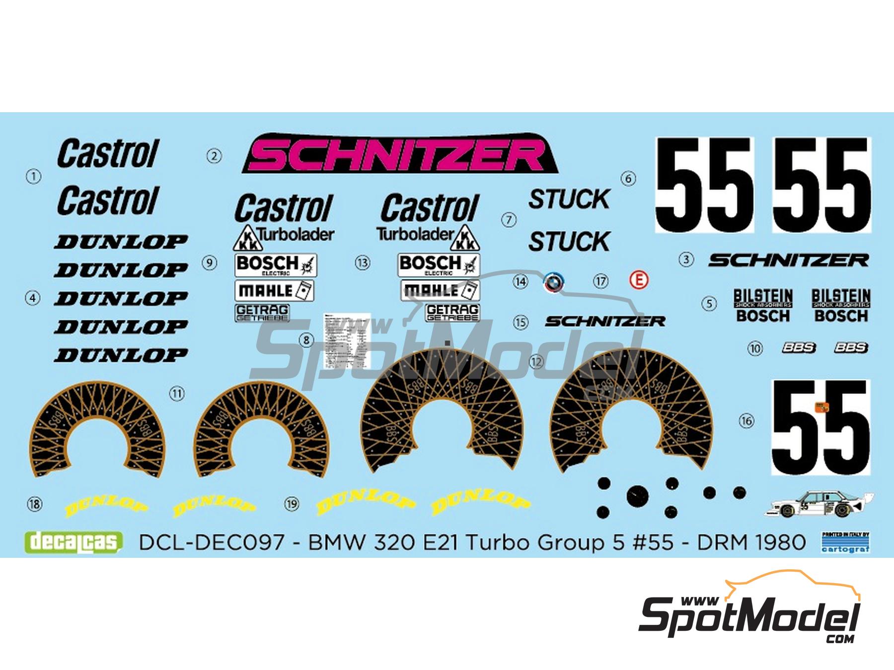 Decalcas DCL-DEC097: Marking / livery 1/24 scale - BMW 320 E21