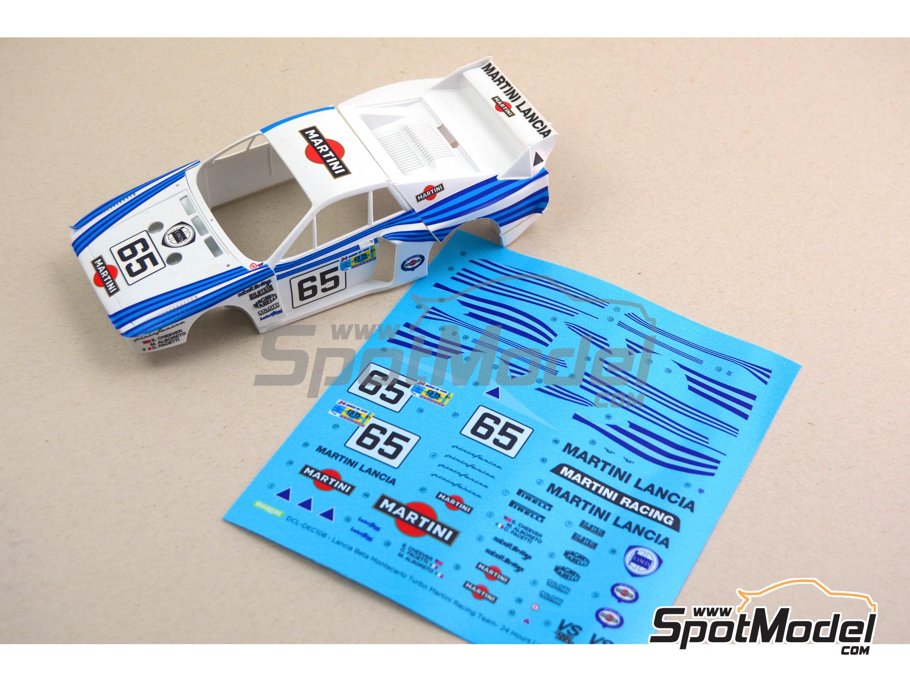Image 1: Lancia Beta Montecarlo Turbo Grupo 5 Equipo Martini Racing - 24 Horas de Le Mans 1981 | Decoraci&oacute;n en escala&nbsp;1/24 fabricado por Decalcas (ref.&nbsp;DCL-DEC108)