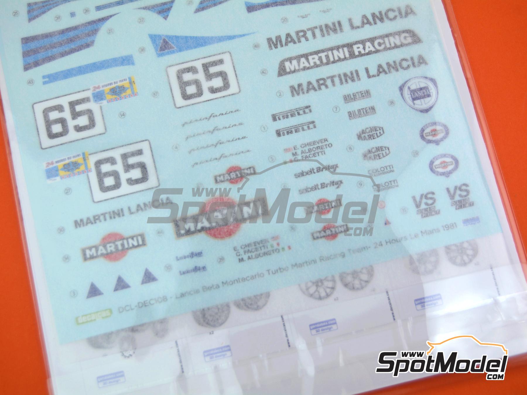 Image 4: Lancia Beta Montecarlo Turbo Grupo 5 Equipo Martini Racing - 24 Horas de Le Mans 1981 | Decoraci&oacute;n en escala&nbsp;1/24 fabricado por Decalcas (ref.&nbsp;DCL-DEC108)