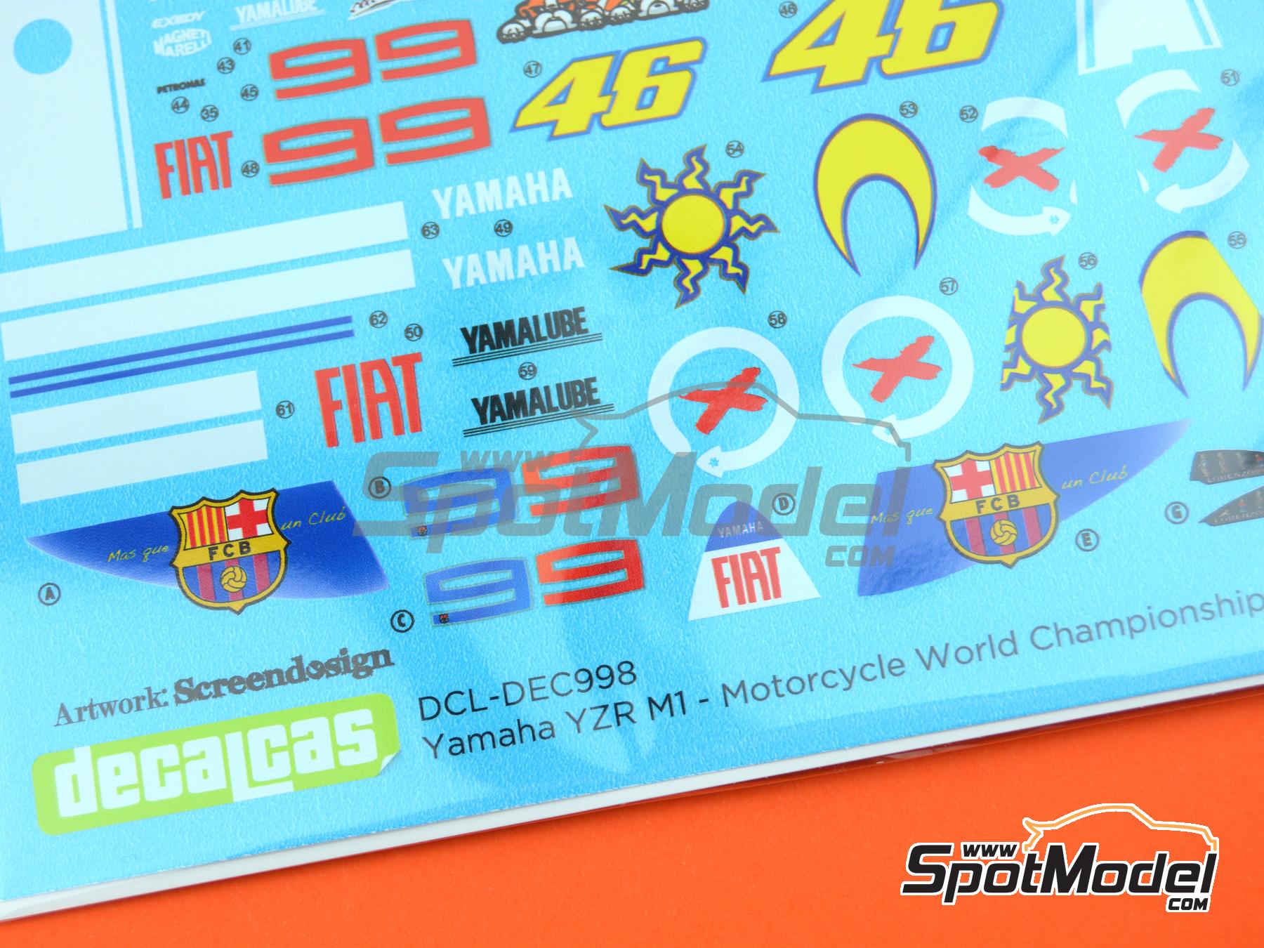 Image 8: Yamaha YZR M1 - Campeonato del Mundo de Motociclismo 2009 | Decoraci&oacute;n en escala&nbsp;1/12 fabricado por Decalcas (ref.&nbsp;DCL-DEC998)