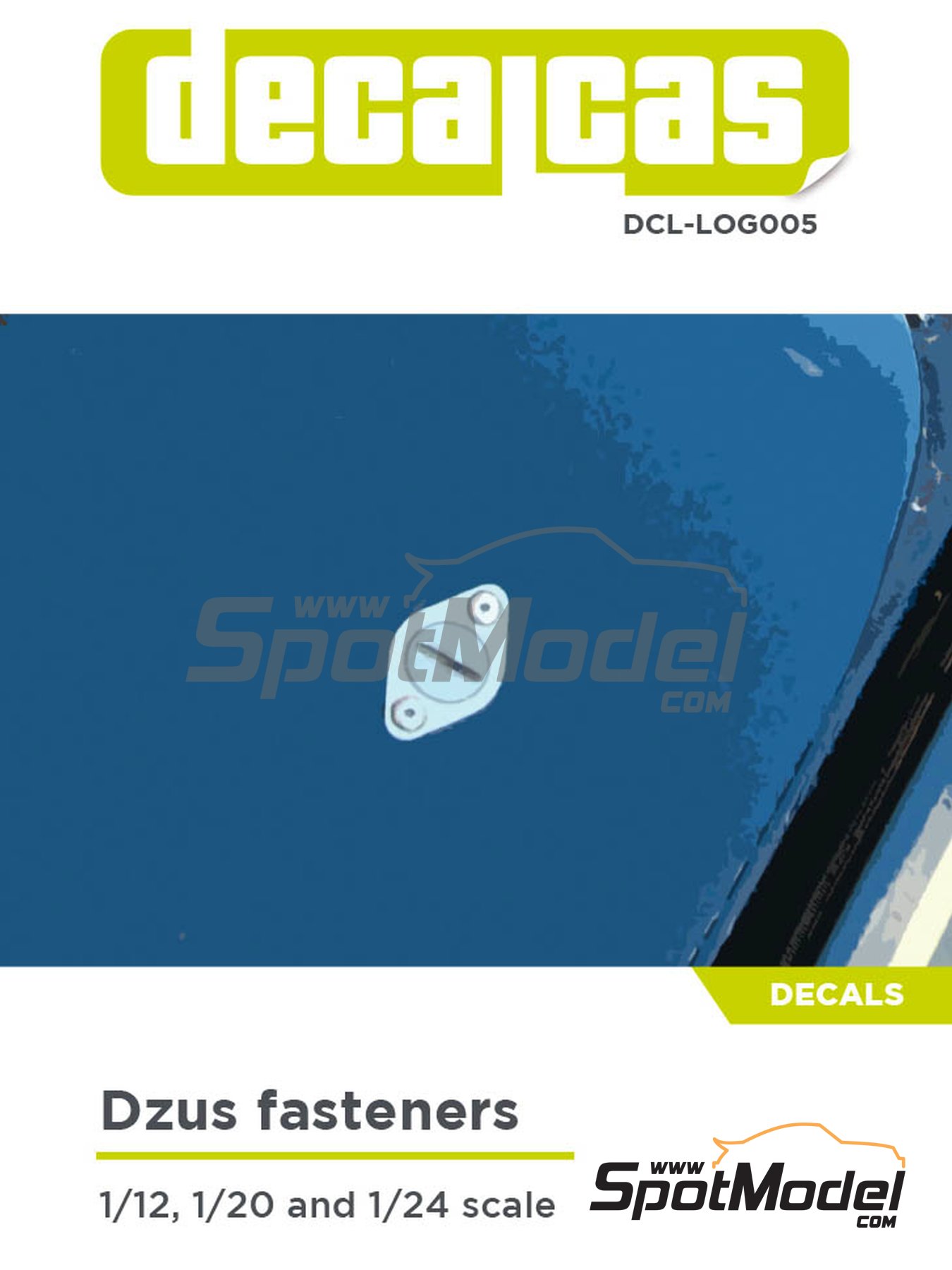 Cierres Dzus | Cierres de capot en escala 1/24 fabricado por Decalcas (ref. DCL-LOG005, tambien 1/12 y 1/20) image