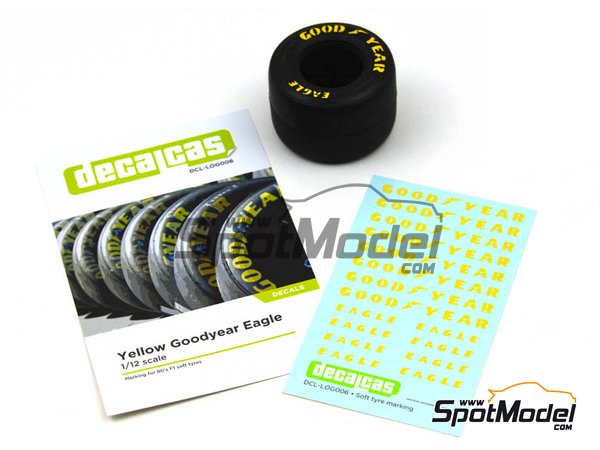 Yellow FFSMC Productions 1/8 Decals Goodyear Eagle x 12