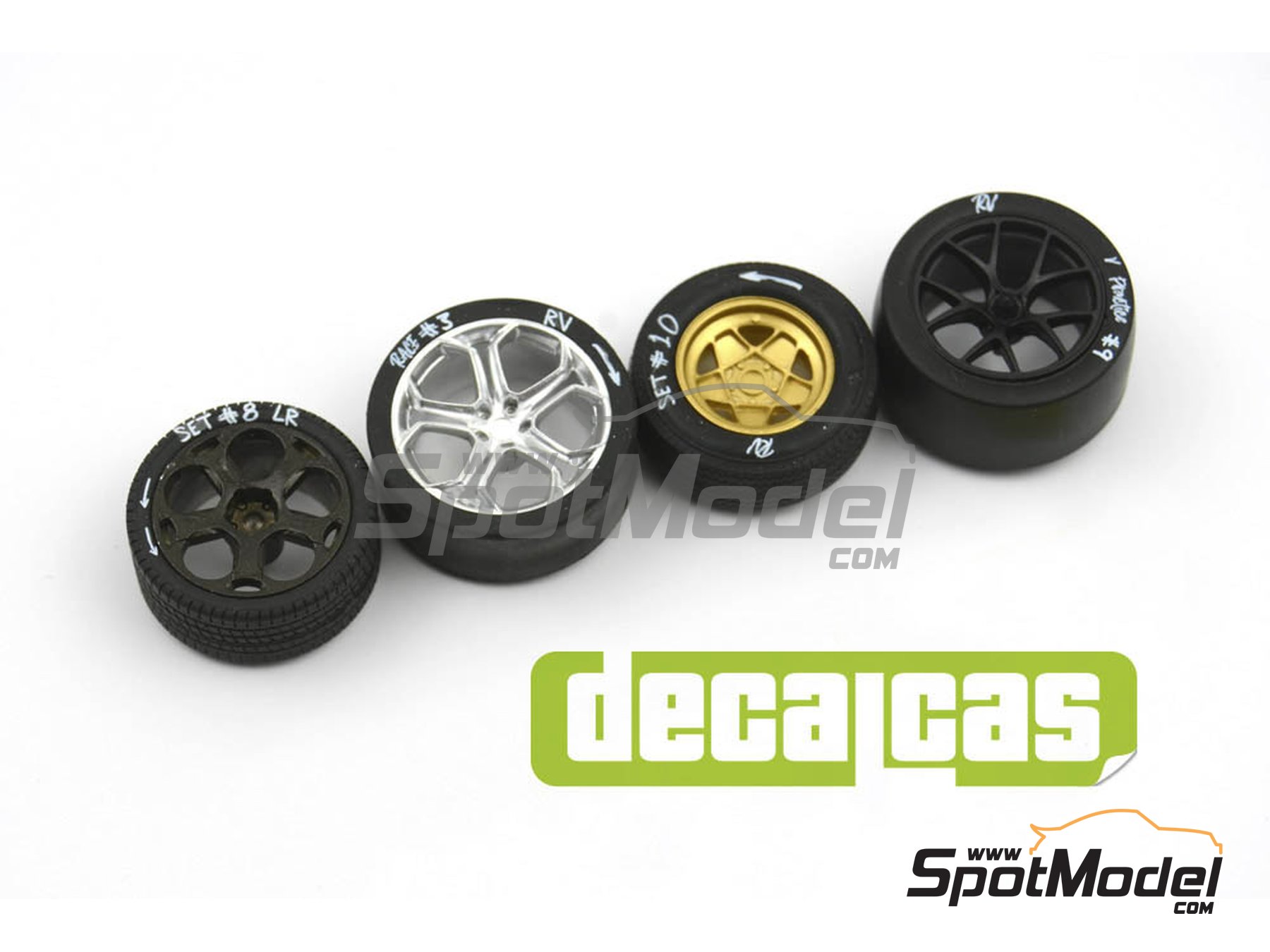 Image 4: Tire sidewall white chalk markings | Logotypes in 1/24 scale manufactured by Decalcas (ref.&nbsp;DCL-LOG008)