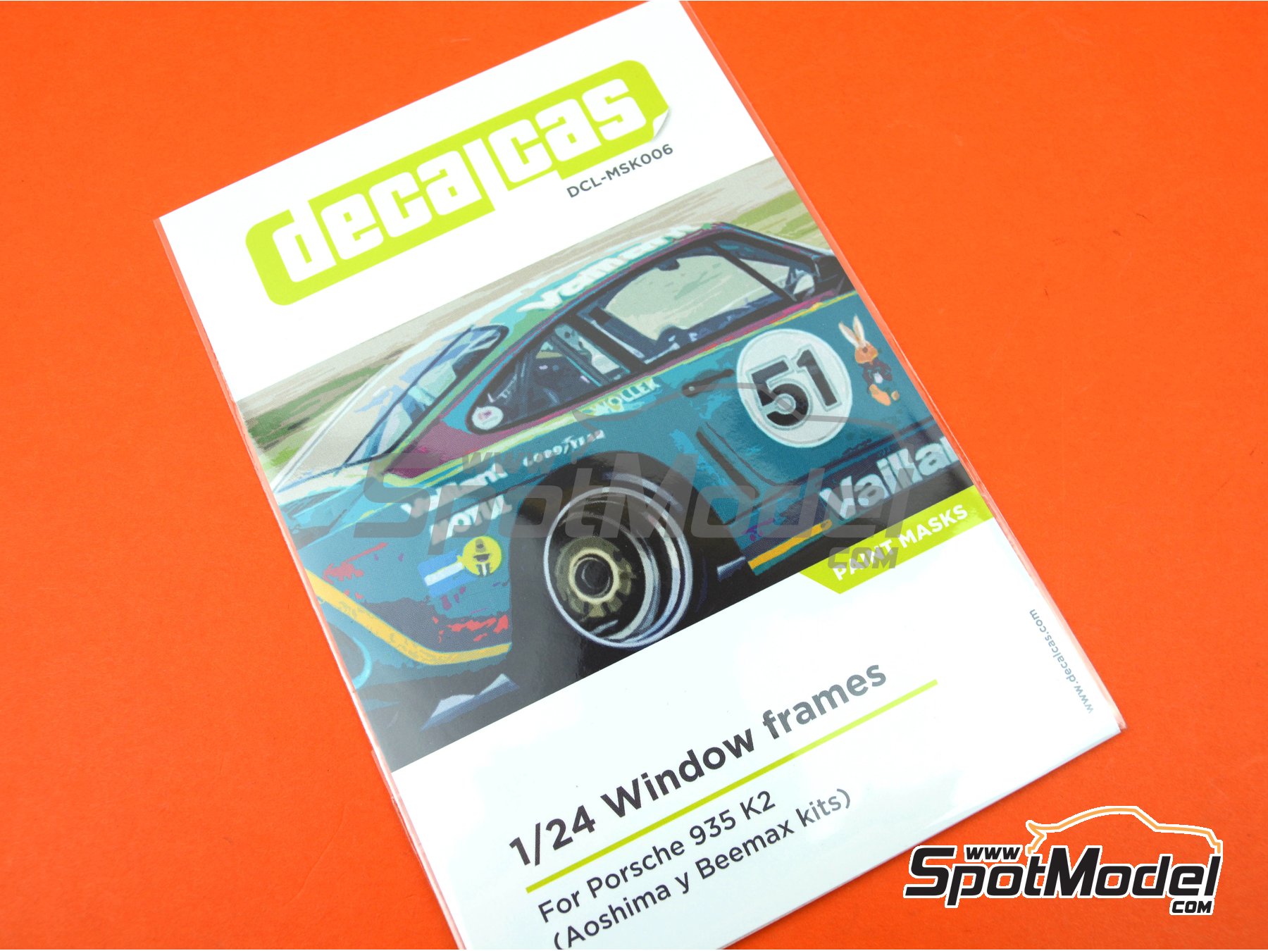 Image 5: Porsche 935 K2 | Window frame pre-cut paint masks in 1/24 scale manufactured by Decalcas (ref.&nbsp;DCL-MSK006, also 4545782056693)