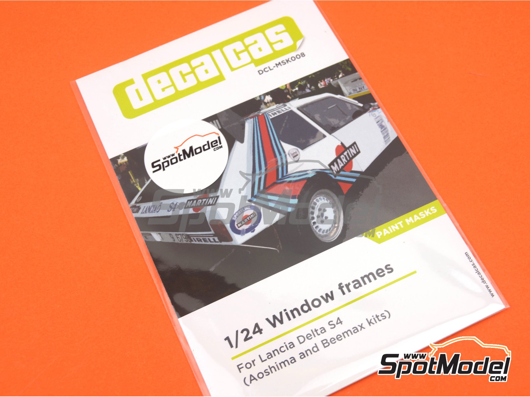 Image 2: Lancia Delta S4 | Mascara precortada para el marco de los cristales en escala&nbsp;1/24 fabricado por Decalcas (ref.&nbsp;DCL-MSK008)