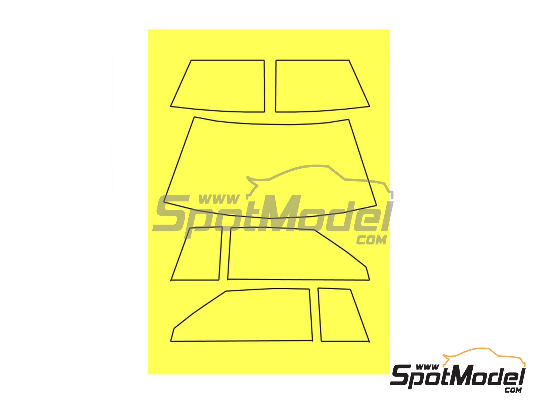 Image 1: Toyota Celica Twincam Turbo TA64 | Mascara precortada para el marco de los cristales en escala&nbsp;1/24 fabricado por Decalcas (ref.&nbsp;DCL-MSK009)