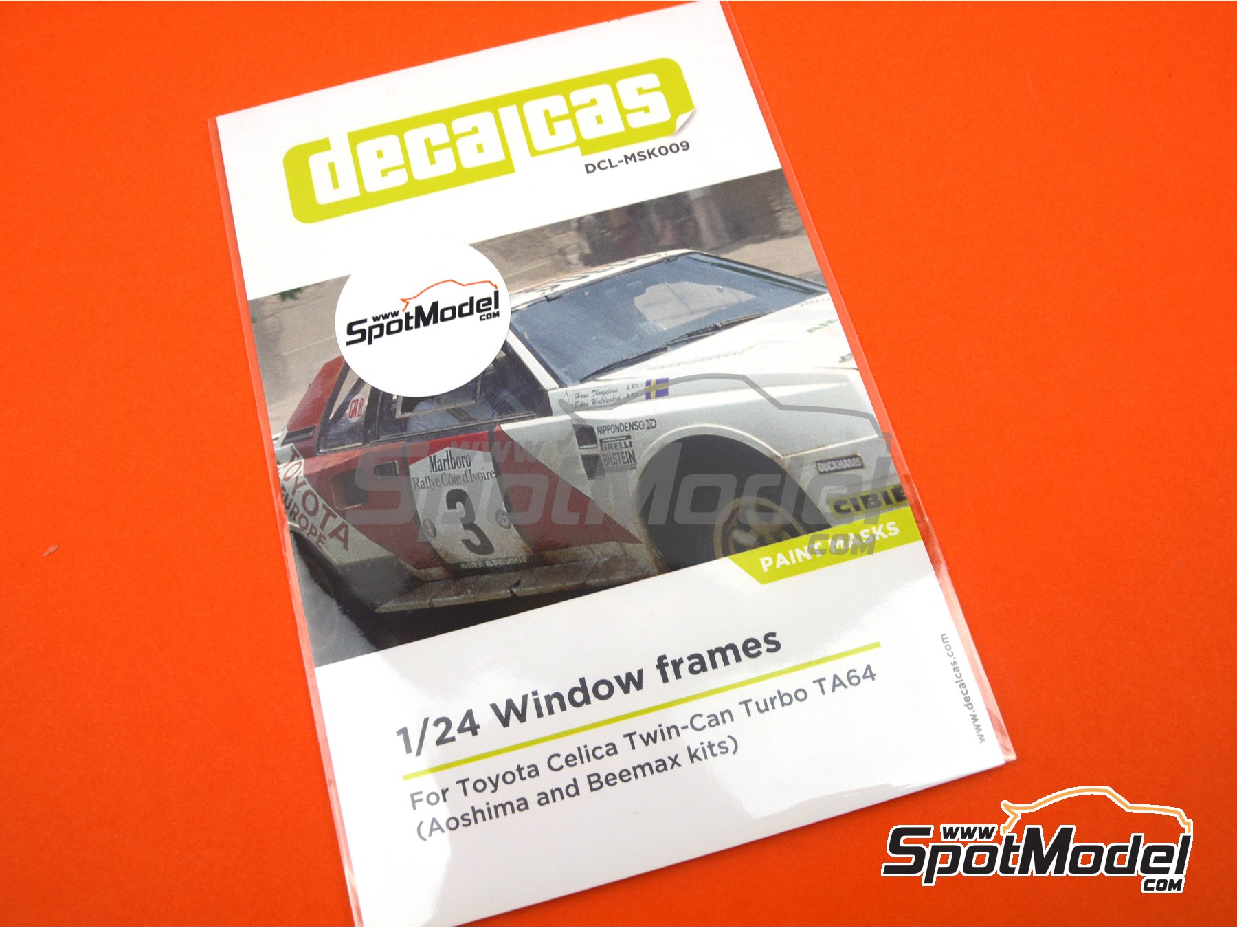 Image 2: Toyota Celica Twincam Turbo TA64 | Mascara precortada para el marco de los cristales en escala&nbsp;1/24 fabricado por Decalcas (ref.&nbsp;DCL-MSK009)