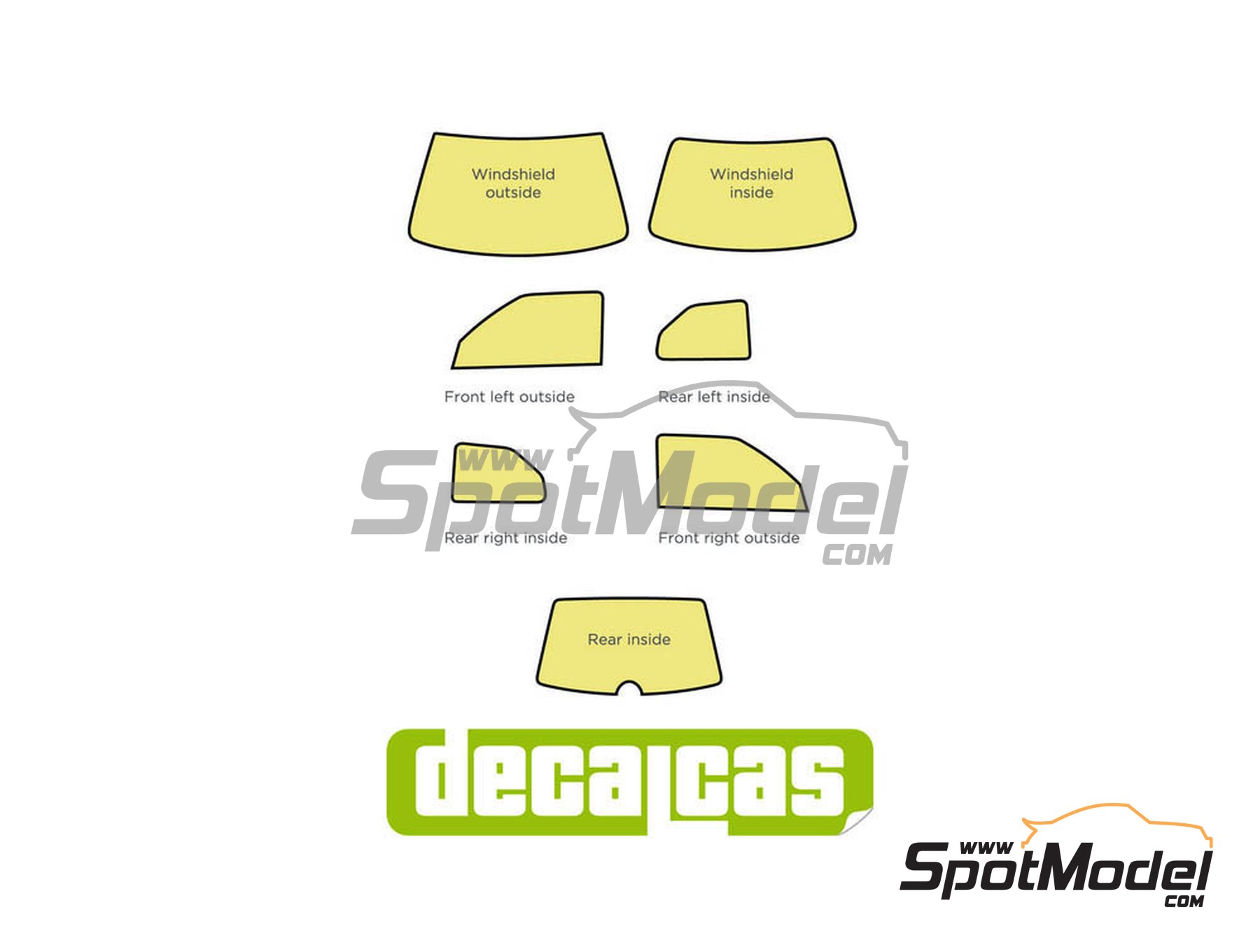 Image 8: Peugeot 306 Maxi | Window frame pre-cut paint masks in 1/24 scale manufactured by Decalcas (ref.&nbsp;DCL-MSK012)