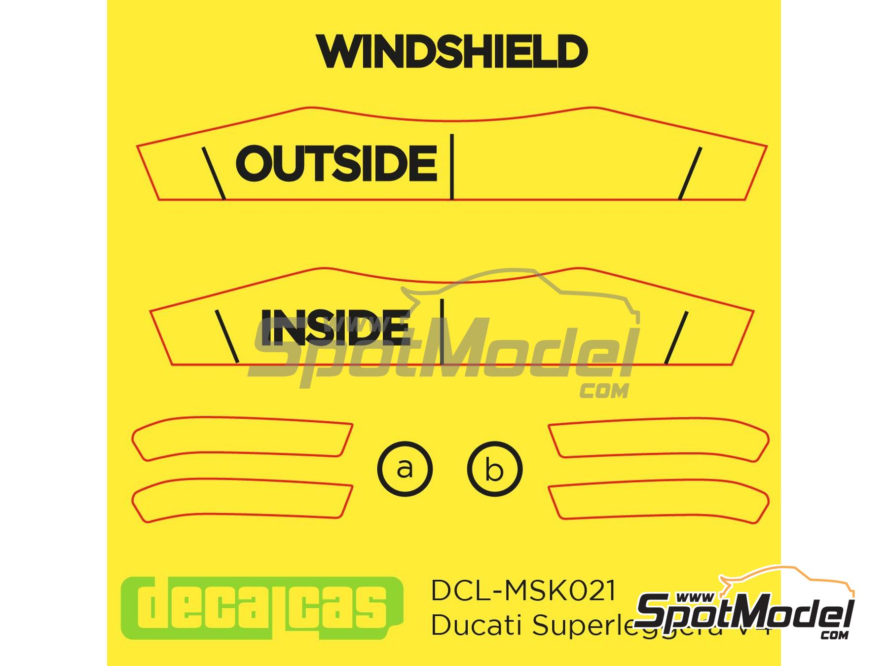 Image 2: Ducati Superleggera V4 | Masks in 1/12 scale manufactured by Decalcas (ref.&nbsp;DCL-MSK021)