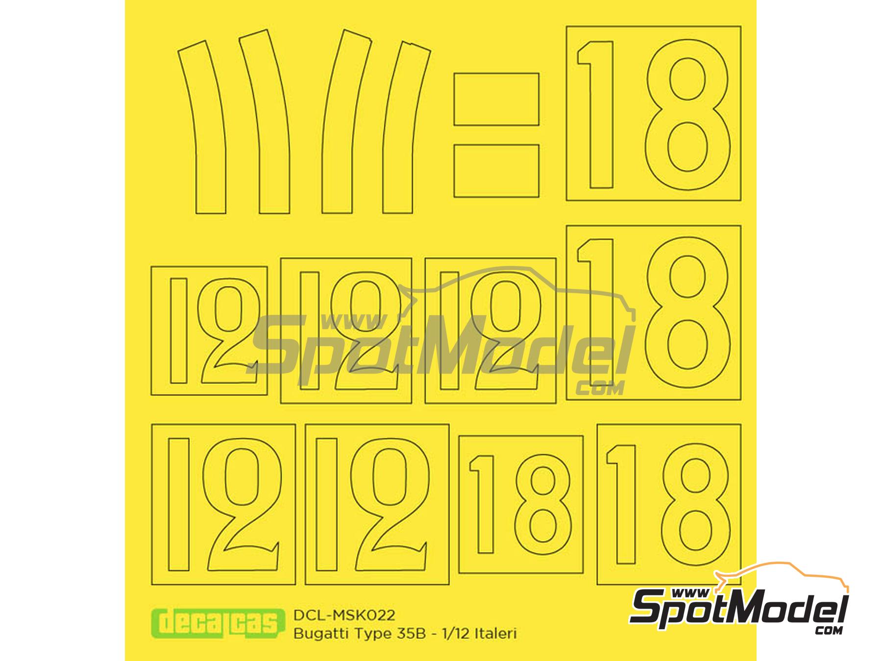 Image 1: Bugatti Type 35B | Máscaras en escala 1/12 fabricado por Decalcas (ref. DCL-MSK022)