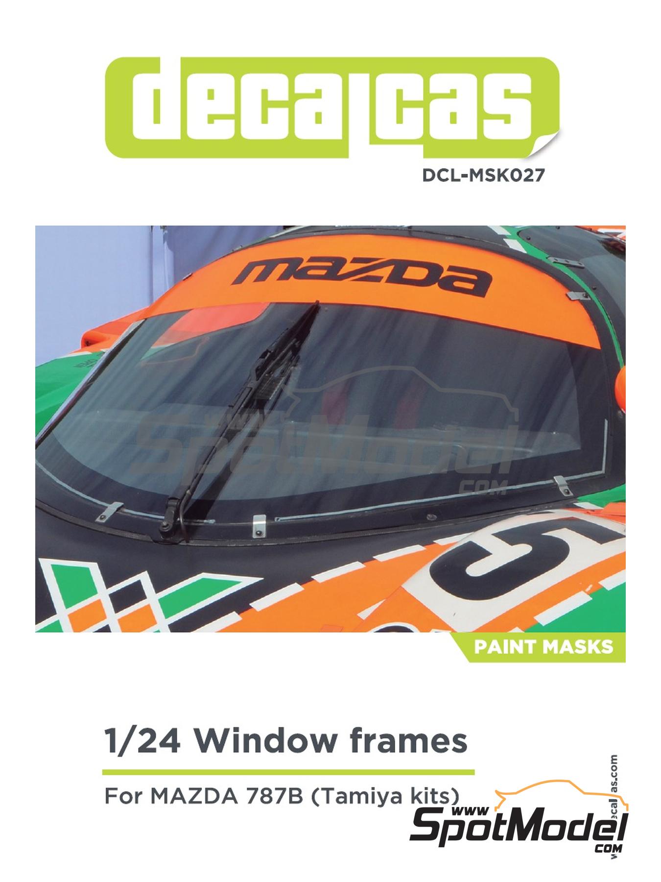 Mazda 787B | Window frame pre-cut paint masks in 1/24 scale manufactured by Decalcas (ref. DCL-MSK027) image