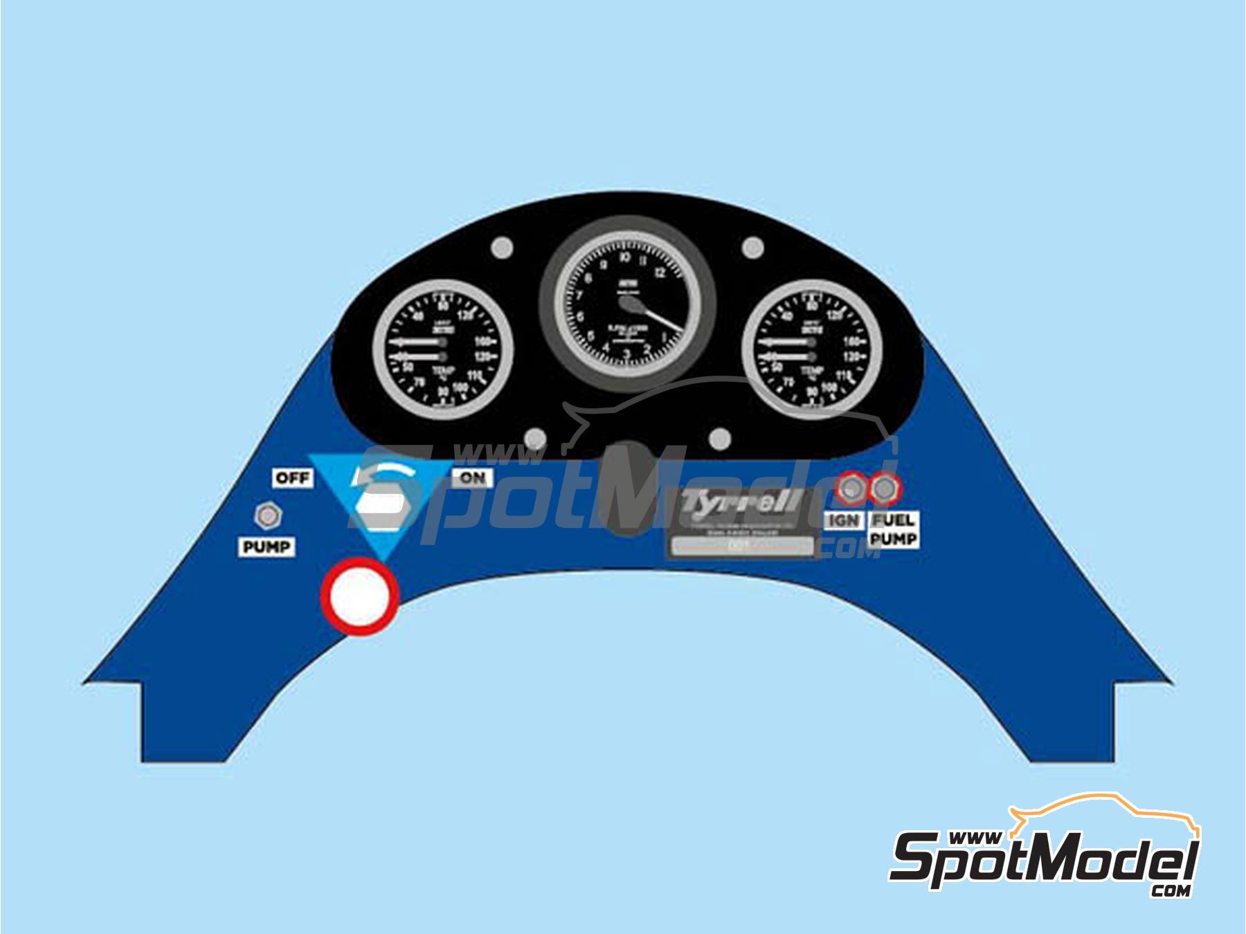 Image 1: Tyrrell Ford 003 Equipo Tyrrell Racing patrocinado por ELF - Gran Premio de Formula 1 de M&oacute;naco 1971 | Decoraci&oacute;n en escala&nbsp;1/12 fabricado por Decalcas (ref.&nbsp;DCL-OLD002)