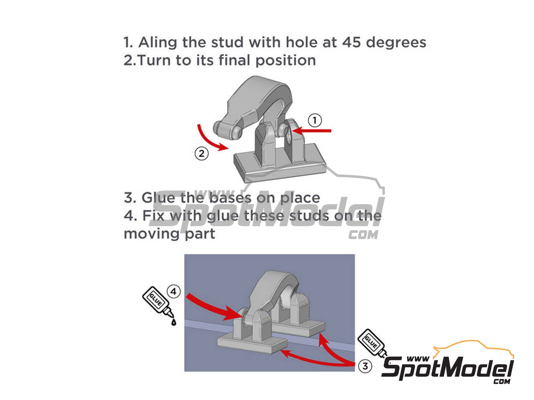 Image 4: Hood door hinges - Type 1 | Detail manufactured by Decalcas (ref.&nbsp;DCL-PAR012)