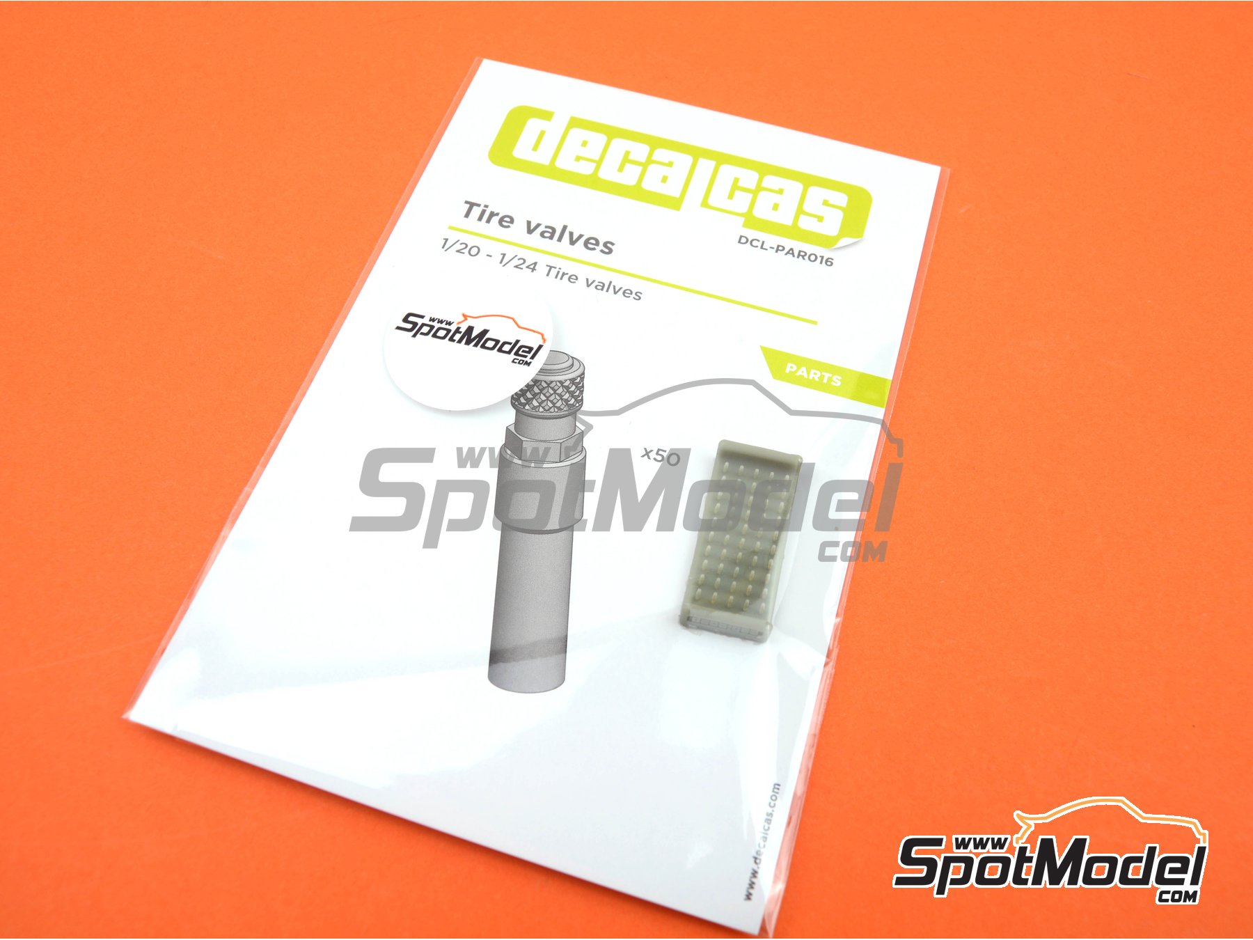 Image 3: Tire valves | Air valve in 1/24 scale manufactured by Decalcas (ref. DCL-PAR016)