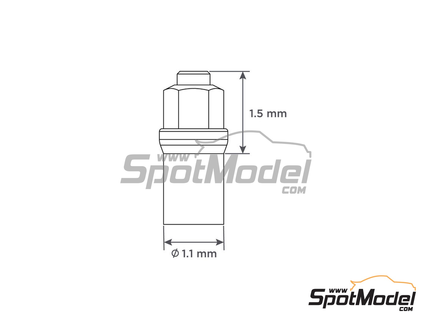 Image 3: Wheel nuts | Nuts in 1/24 scale manufactured by Decalcas (ref.&nbsp;DCL-PAR018)